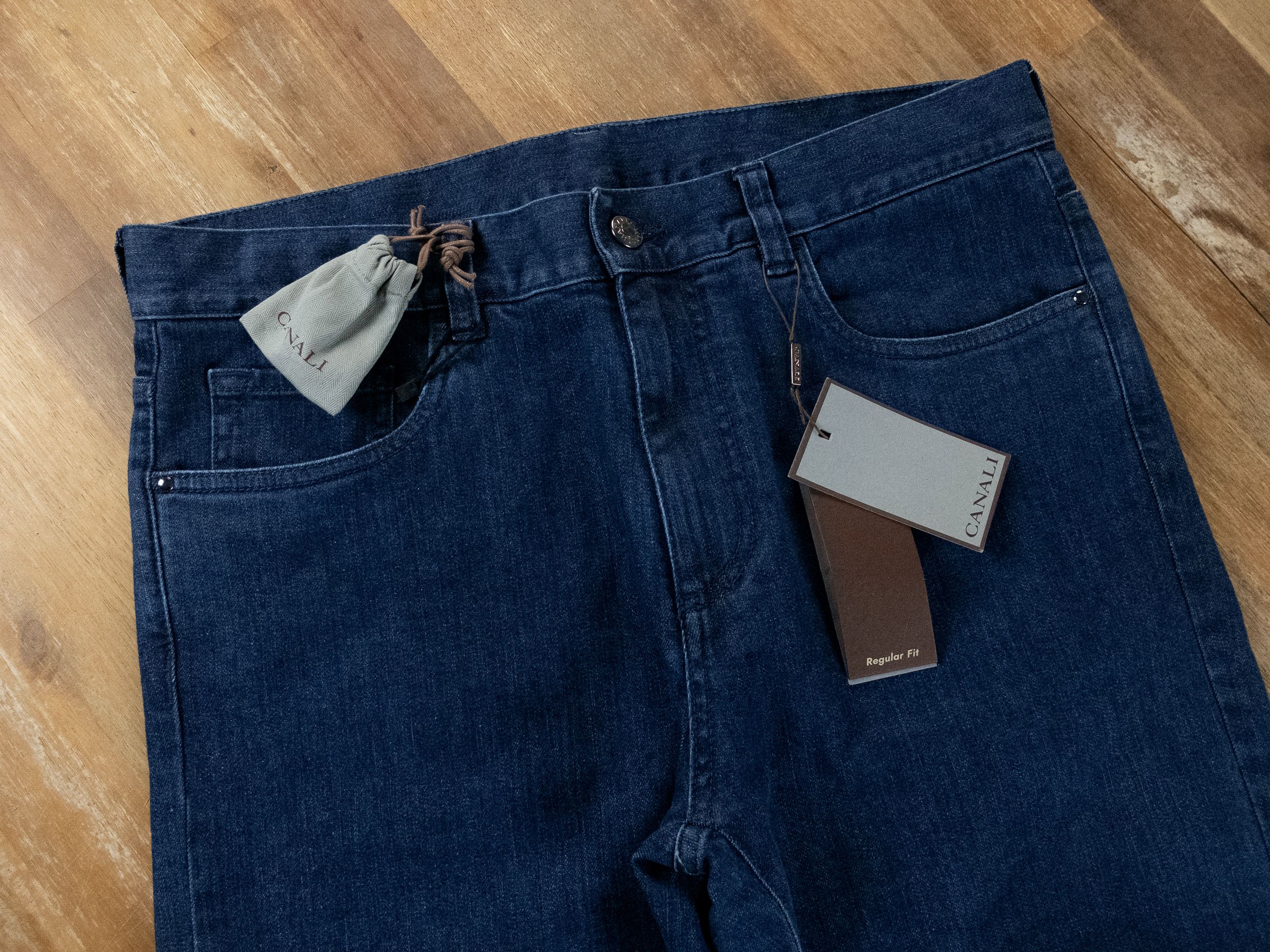 Canali CANALI blue mid rise straight leg jeans Size 34 q Size US 34 / EU 50 - 5 Thumbnail