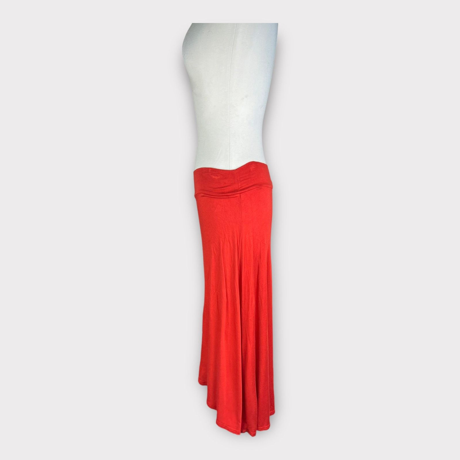 Nordstrom Mod Lusive | Fold-Over Hi-Low Midi Skirt Orange | Medium Size 30" / US 8 / IT 44 - 4 Thumbnail