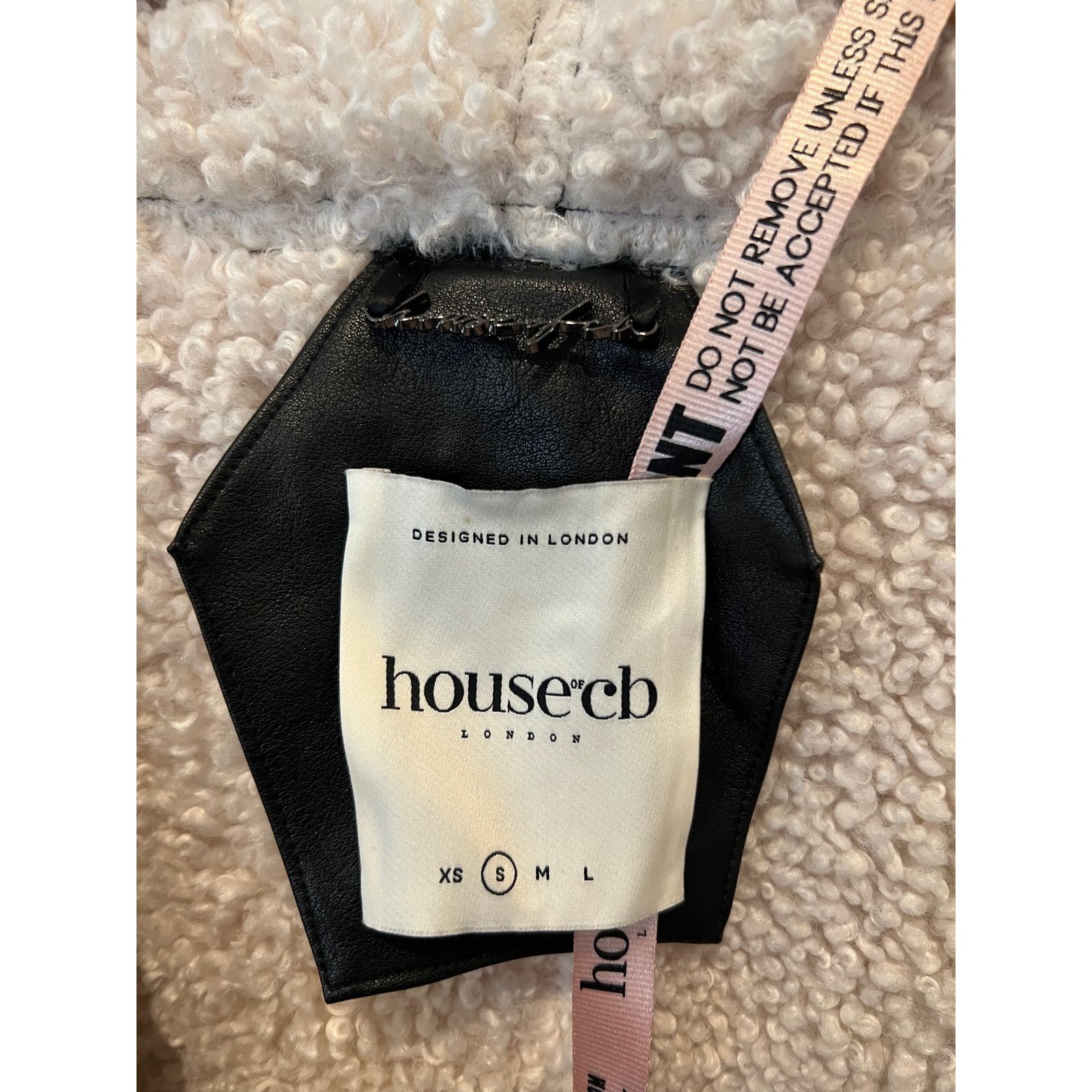 House of CB HOUSE OF CB Madden Faux Leather Jacket Faux Shearling (S) Size S / US 4 / IT 40 - 13 Thumbnail