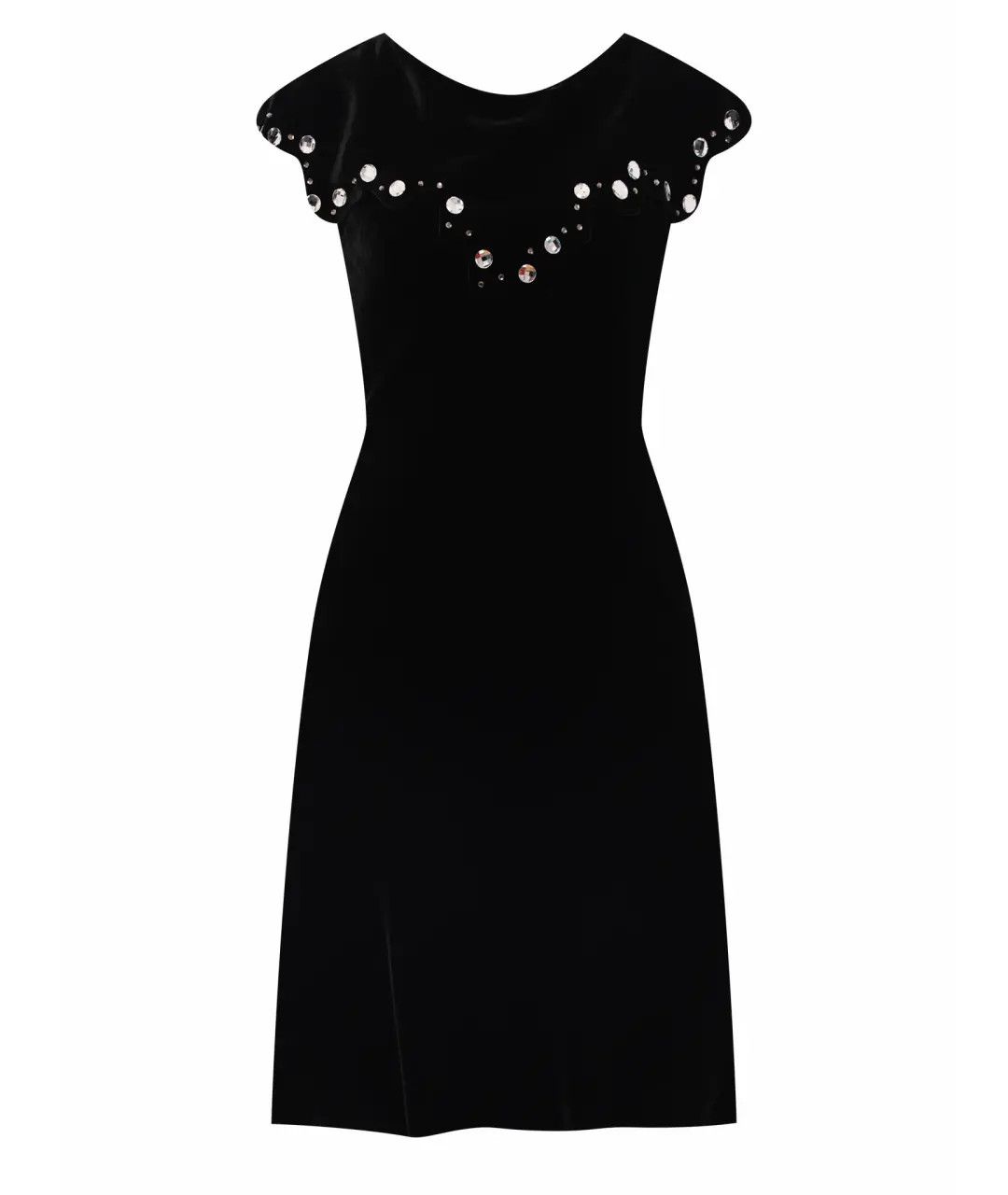 Armani Luxury Emporio Armani Elite Black Velvet Dress Crystal Size S / US 4 / IT 40 - 3 Thumbnail