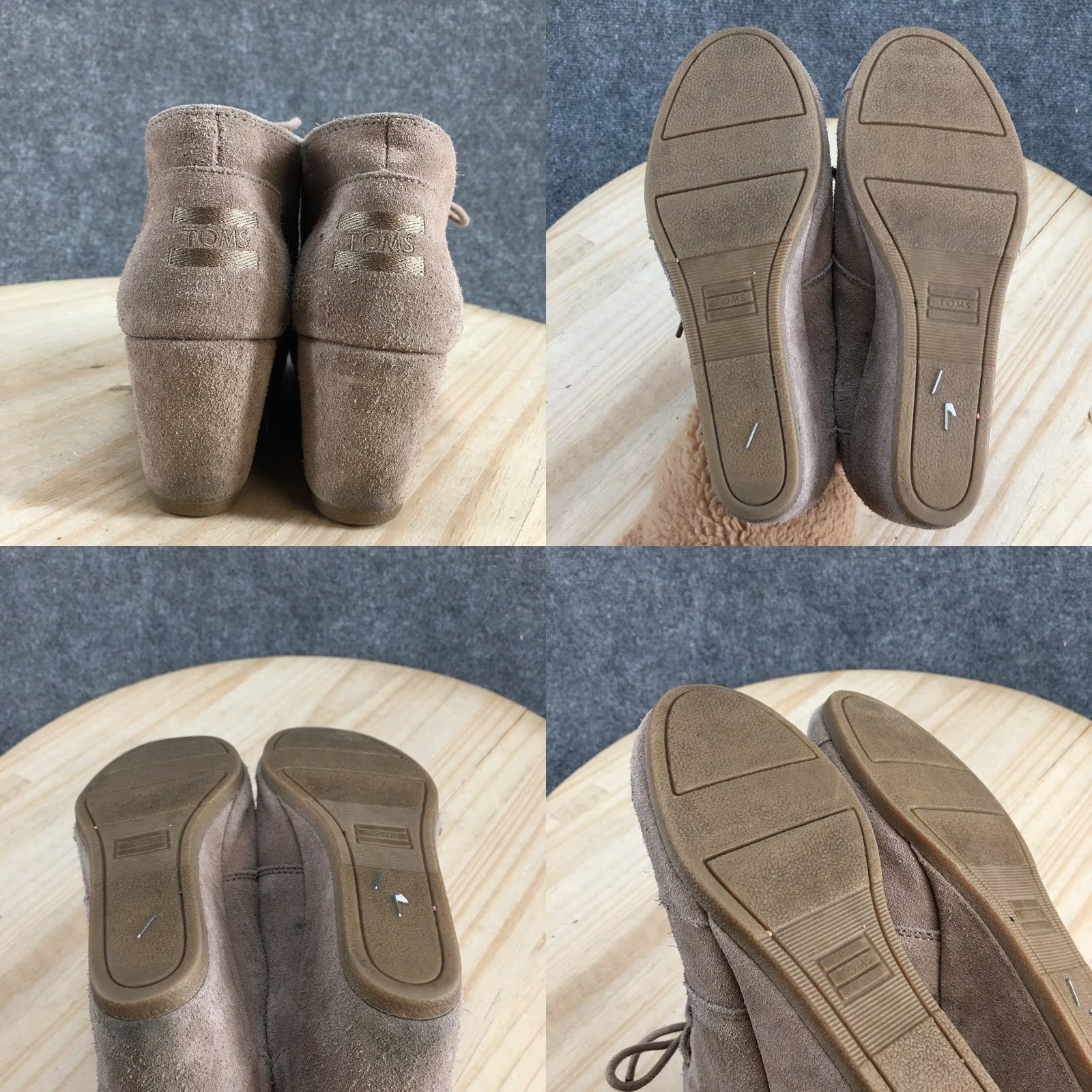 Toms TOMS Boots Womens 7 Wedge Desert Ankle Bootie Lace Up Brown Suede Comfort Casual Shoes Size US 7 / IT 37 - 8 Thumbnail
