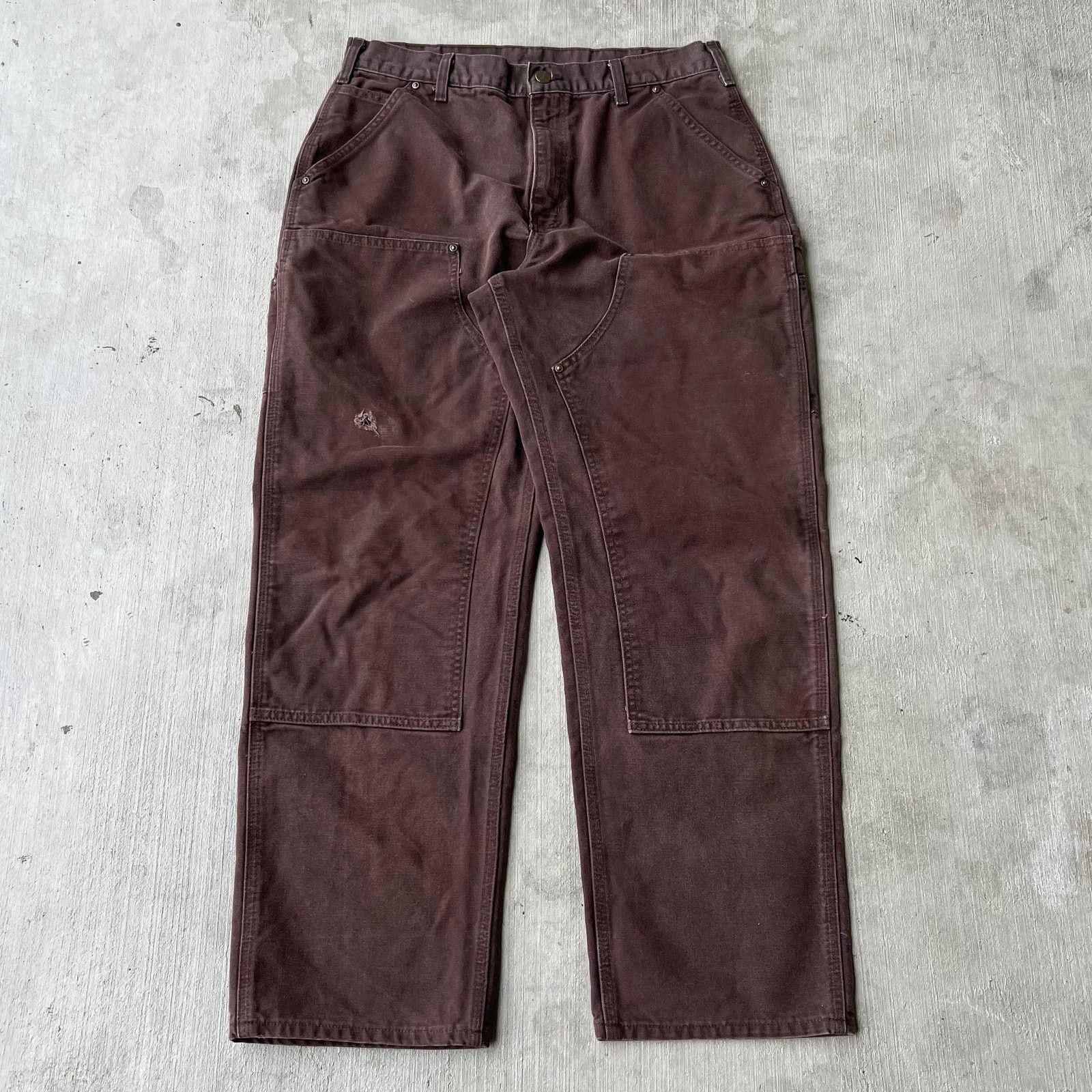 Carhartt × Vintage Vintage Y2K Carhartt brown double knee work carpenter pants Size US 34 / EU 50 - 1 Thumbnail