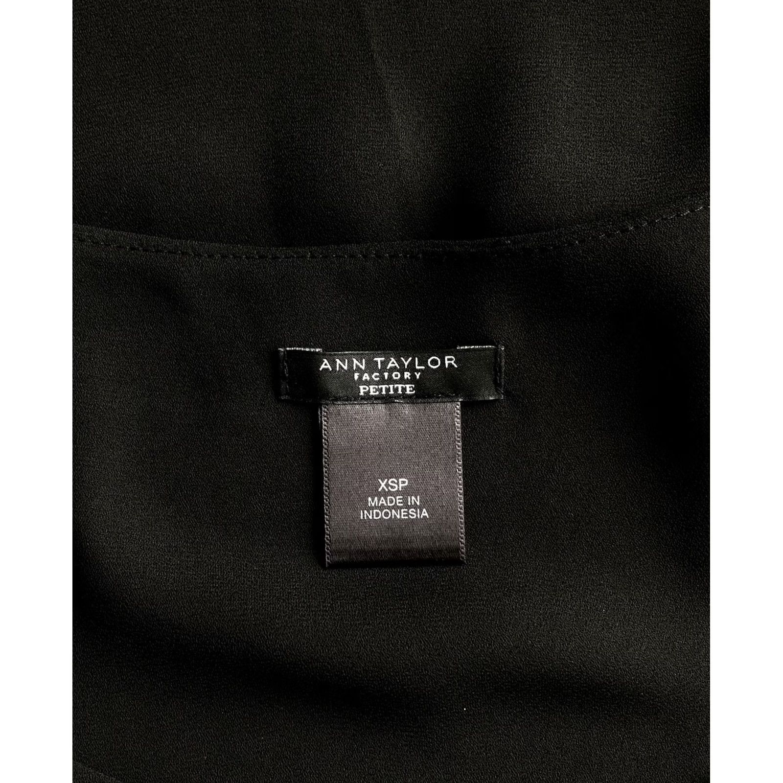 Ann Taylor Ann Taylor Blouse Women's 3/4 Sleeve Chiffon Black Layered Front Casual Holiday Whimsy 90s Style Size XS / US 0-2 / IT 36-38 - 5 Thumbnail