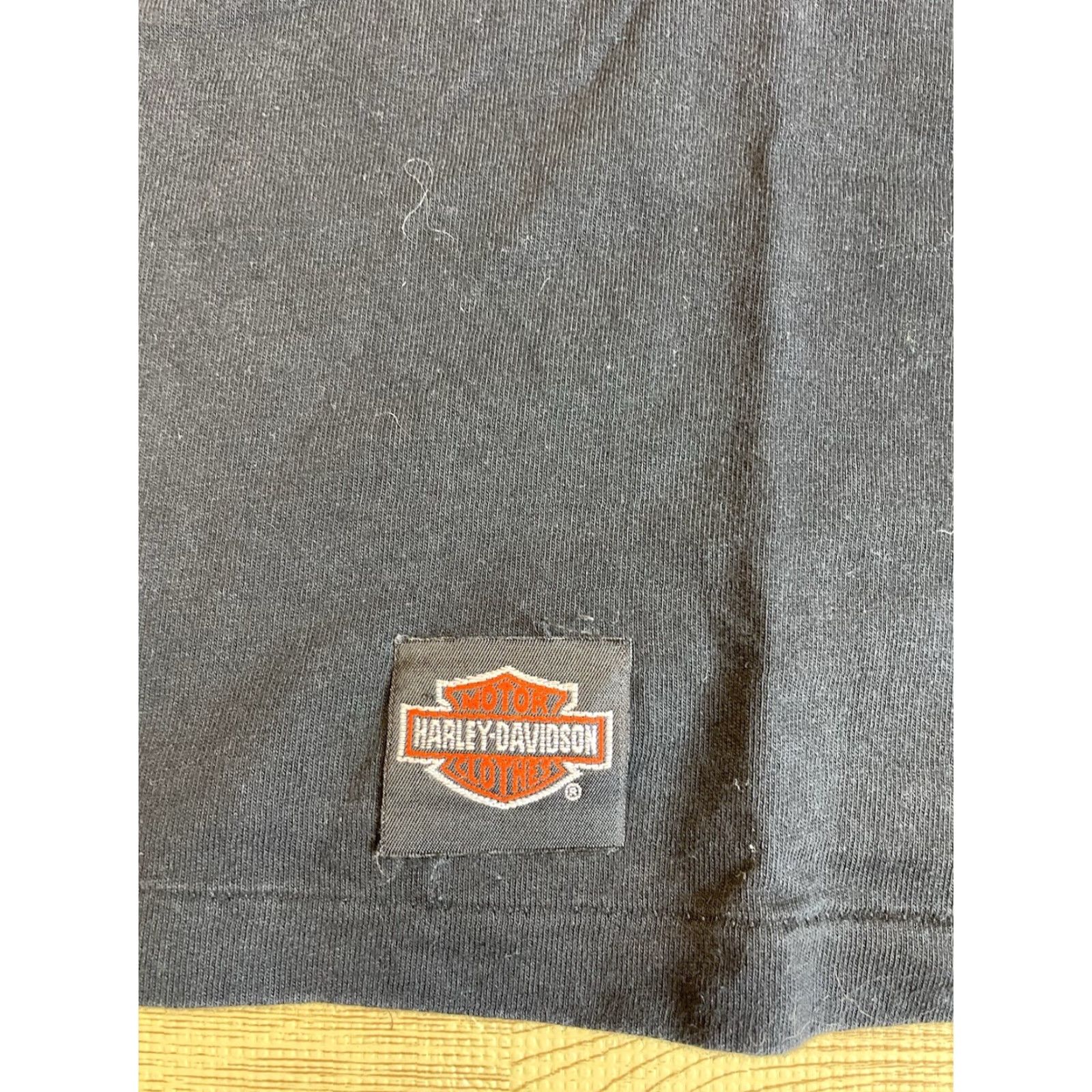 Harley Davidson VINTAGE Harley-Davidson T-Shirt XL Black 1990 3D Emblem Biker Brothers In The Wind Men Regular Cotton Knit Short Sleeve Crew Neck Graphic Print Shirt Size US XL / EU 56 / 4 - 2 Thumbnail