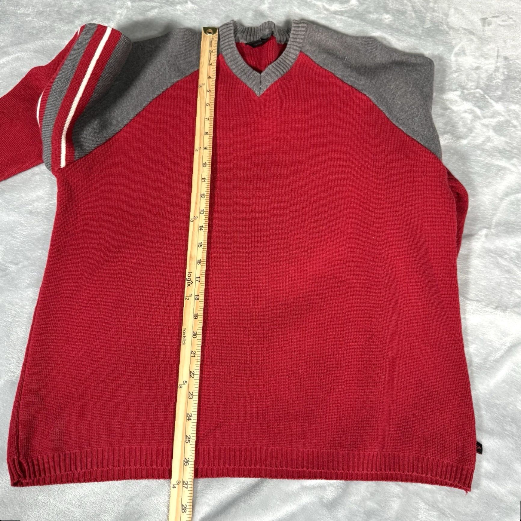 Vans VANS Vintage Sweater V Neck Mens L Striped Red Logo Knit Pullover Winter Grunge Retro 90s Shirt? Size US L / EU 52-54 / 3 - 7 Thumbnail