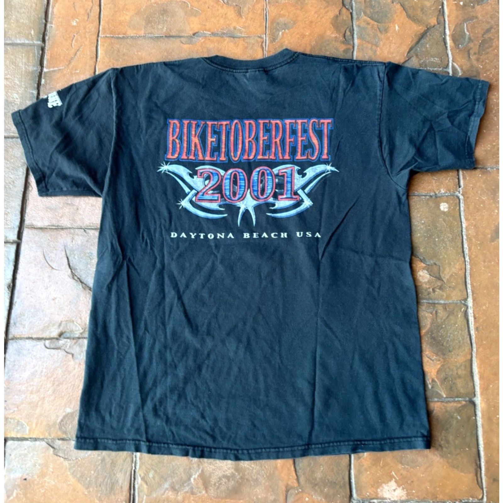 Vintage VINTAGE Delta pro weight T-Shirt XL Black Cotton Graphic Print Skull Cross Biker Motorcycle Tattoo Double-Sided Men Size US XL / EU 56 / 4 - 3 Thumbnail