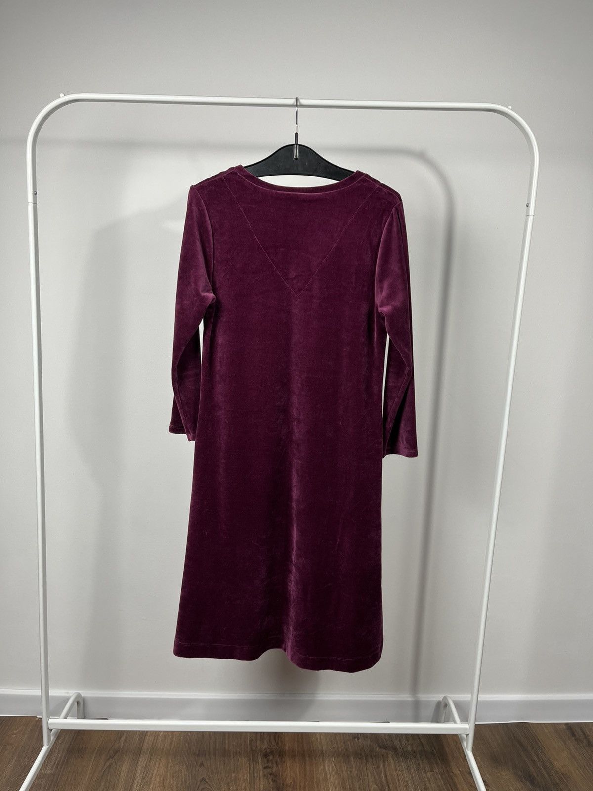 Gudrun Sjoden Gudrun Sjoden Purple Velour Midi Dress V-Neck Long Sleeve S Size S / US 4 / IT 40 - 11 Thumbnail