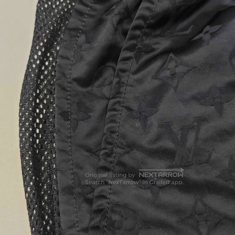 Louis Vuitton Louis Vuitton Black full logo mesh paneled cropped pants Size US 40 / EU 56 - 7 Thumbnail