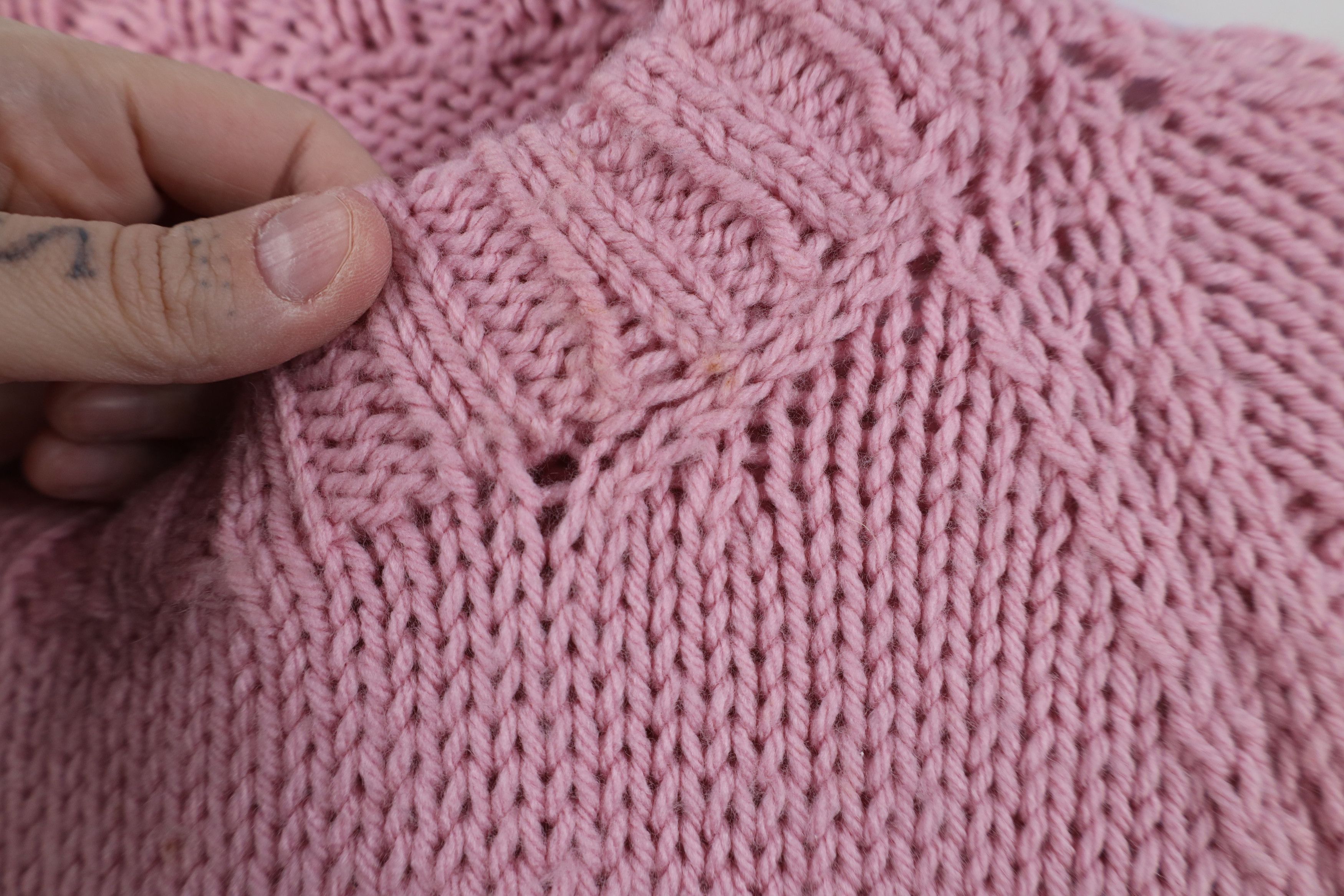 Vintage Vintage 70s Streetwear Ribbed Knit Boxy Sweater Pink USA Size XL / US 12-14 / IT 48-50 - 4 Thumbnail
