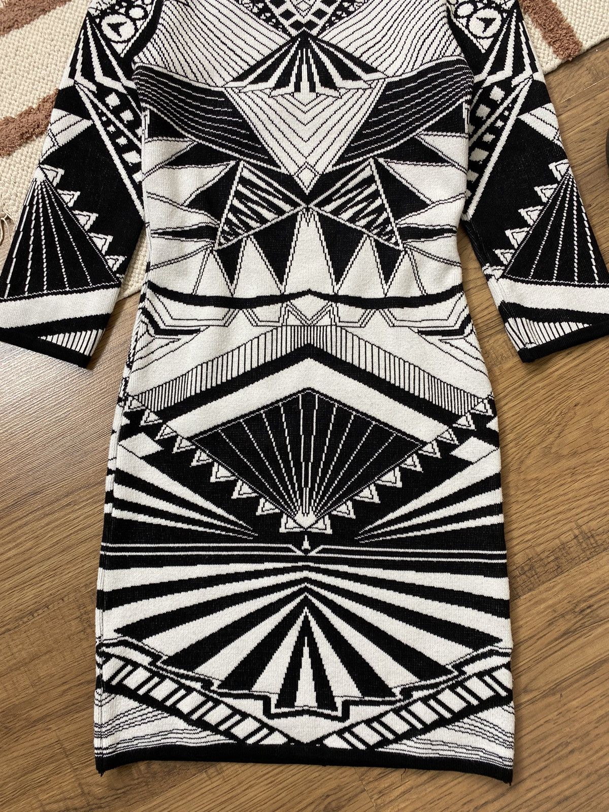 Vintage VINTAGE GEOMETRIC VISUALS KNITTED DRESS Size S / US 4 / IT 40 - 4 Thumbnail