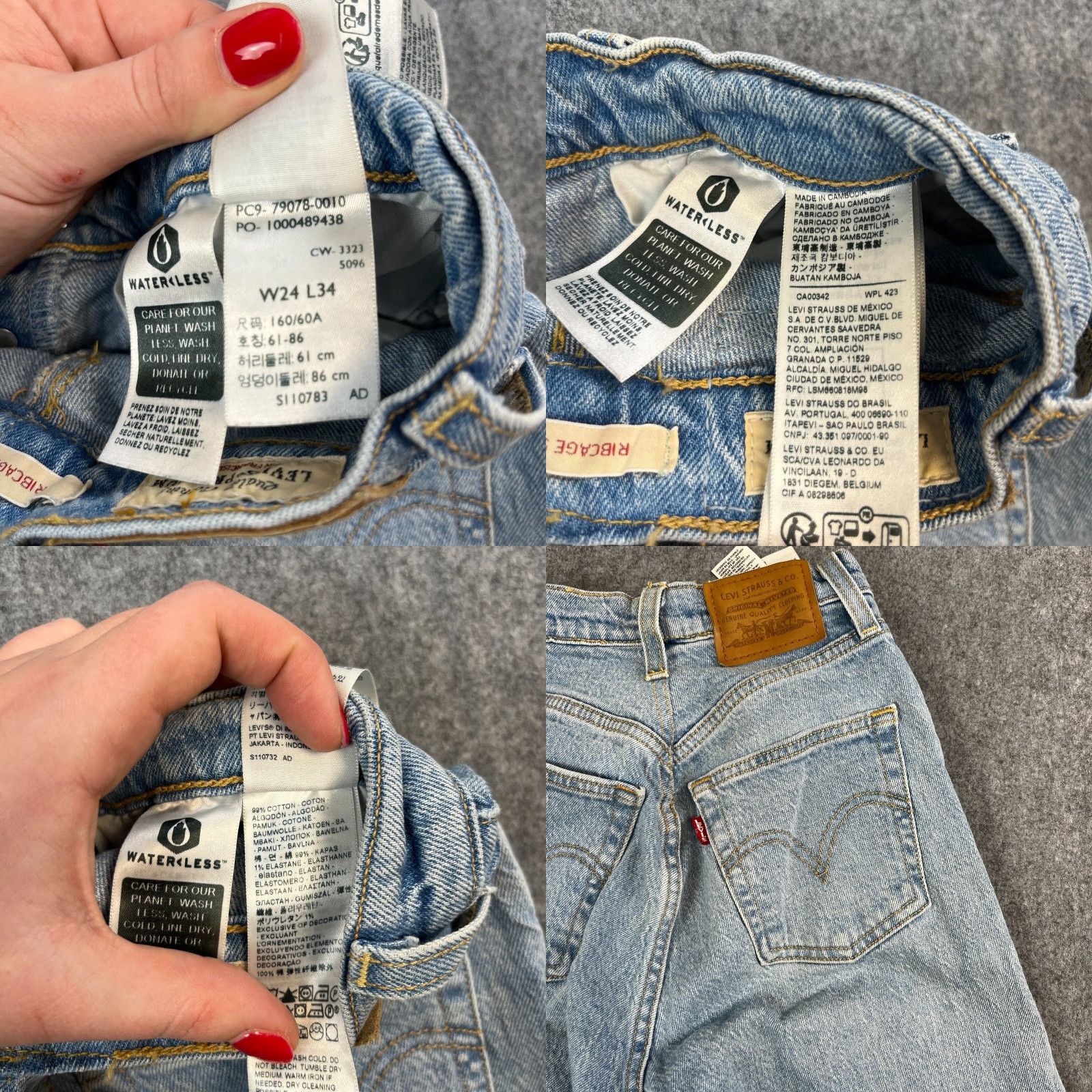 Levi's Levi's Womens Jeans Ribcage Straight 24 25 UK 4 Cropped Light Wash Blue Stretch Jeans Reflecting Vintage? No - Regular Rise High Rise? Size 27" / US 4 / IT 40 - 8 Thumbnail