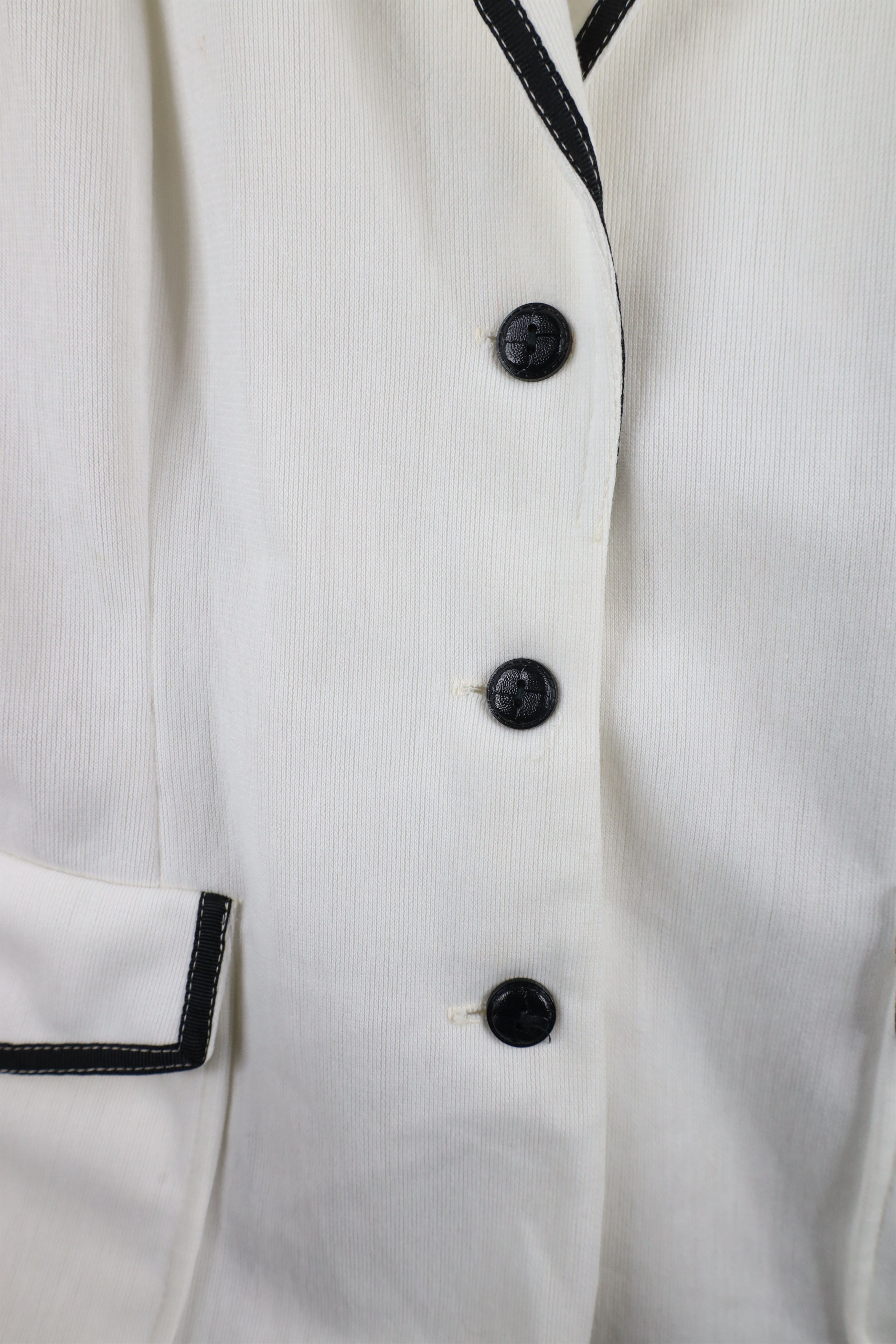 Vintage Vintage 70s Streetwear Ribbed Knit Blazer Jacket White USA Size L / US 10 / IT 46 - 5 Thumbnail