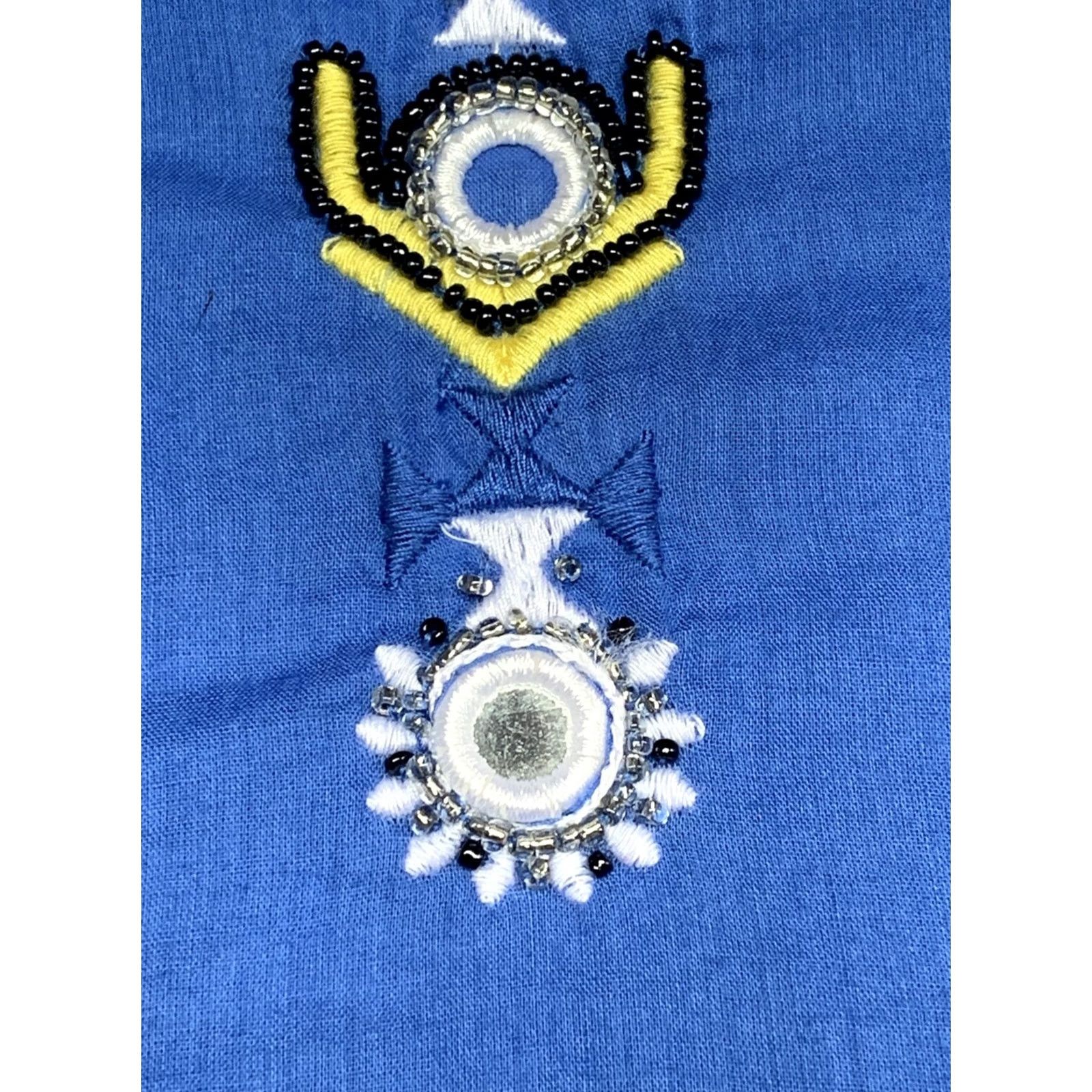 Vintage Shiraleah Chicago Blouse Tunic Cover-Up Large Blue Embroidered New Women's Size L / US 10 / IT 46 - 6 Thumbnail