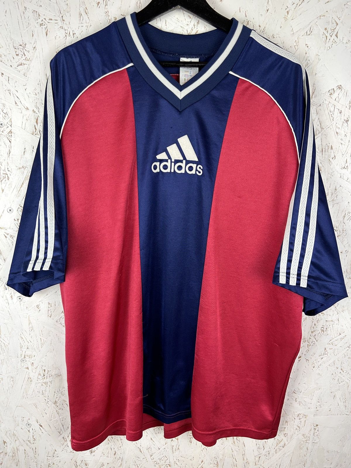 Adidas 90s Vintage Adidas Soccer Football Template Big Logo Jersey Size US XXL / EU 58 / 5 - 1 Thumbnail