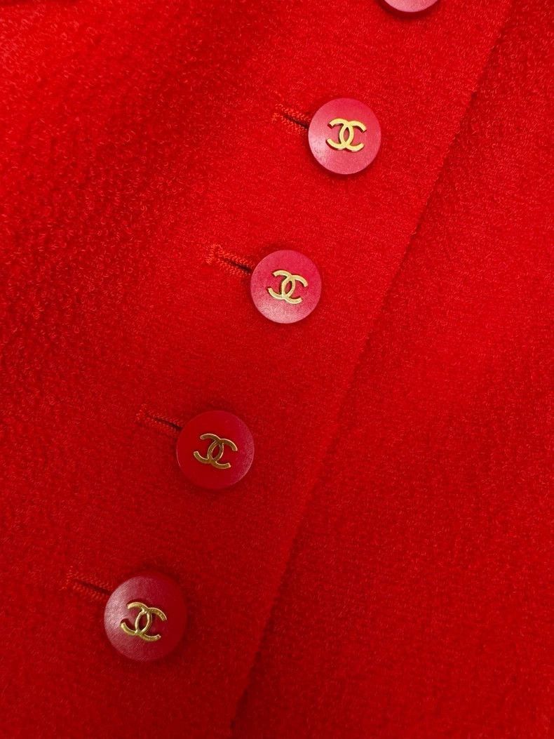 Chanel Chanel Red Short Sleeve Wool Top -2505 Size L / US 10 / IT 46 - 6 Thumbnail