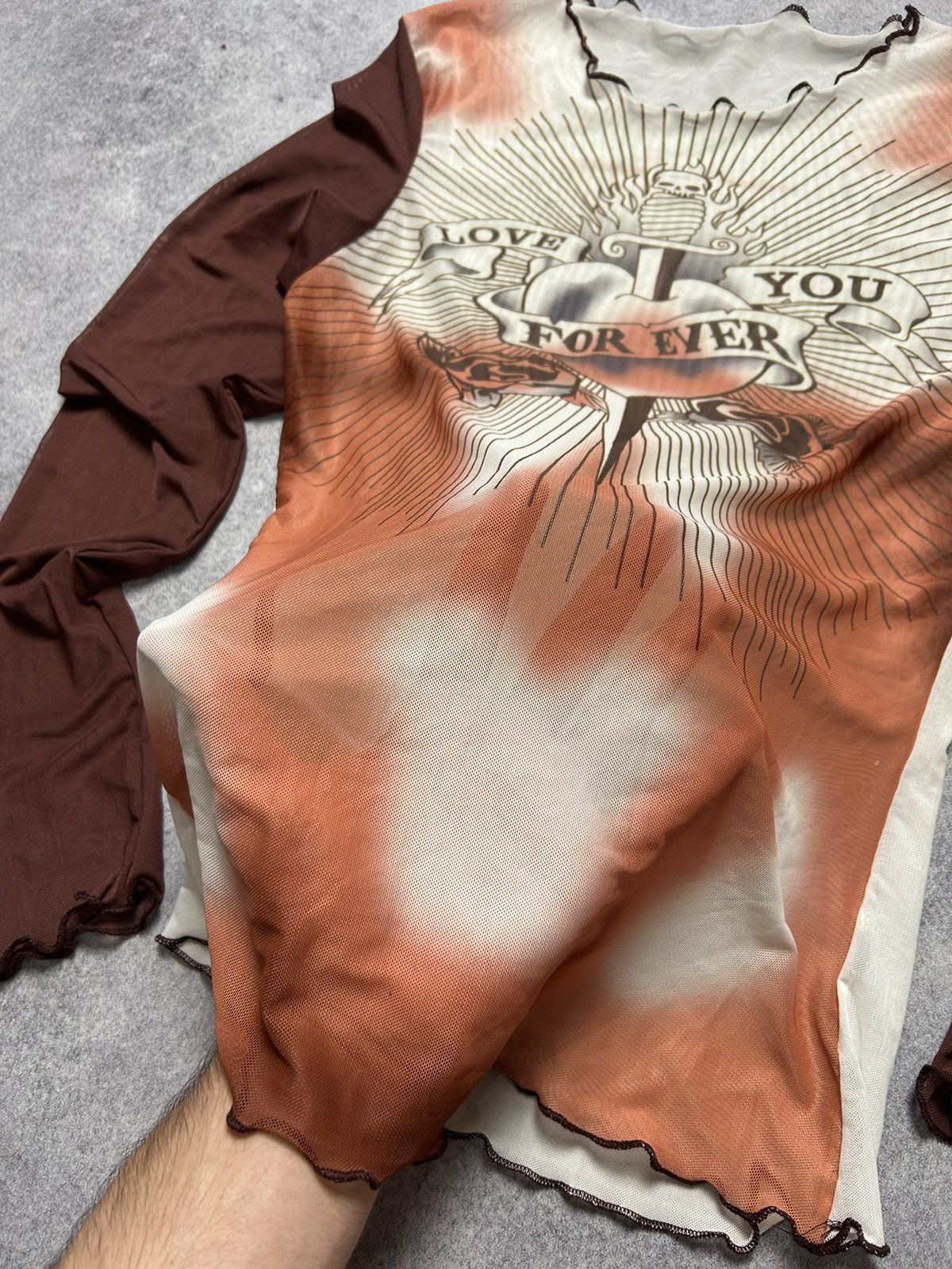 Japanese Brand × Vintage Vintage Love You Forever Longsleeve Mesh Top like JPG Size S / US 4 / IT 40 - 3 Thumbnail