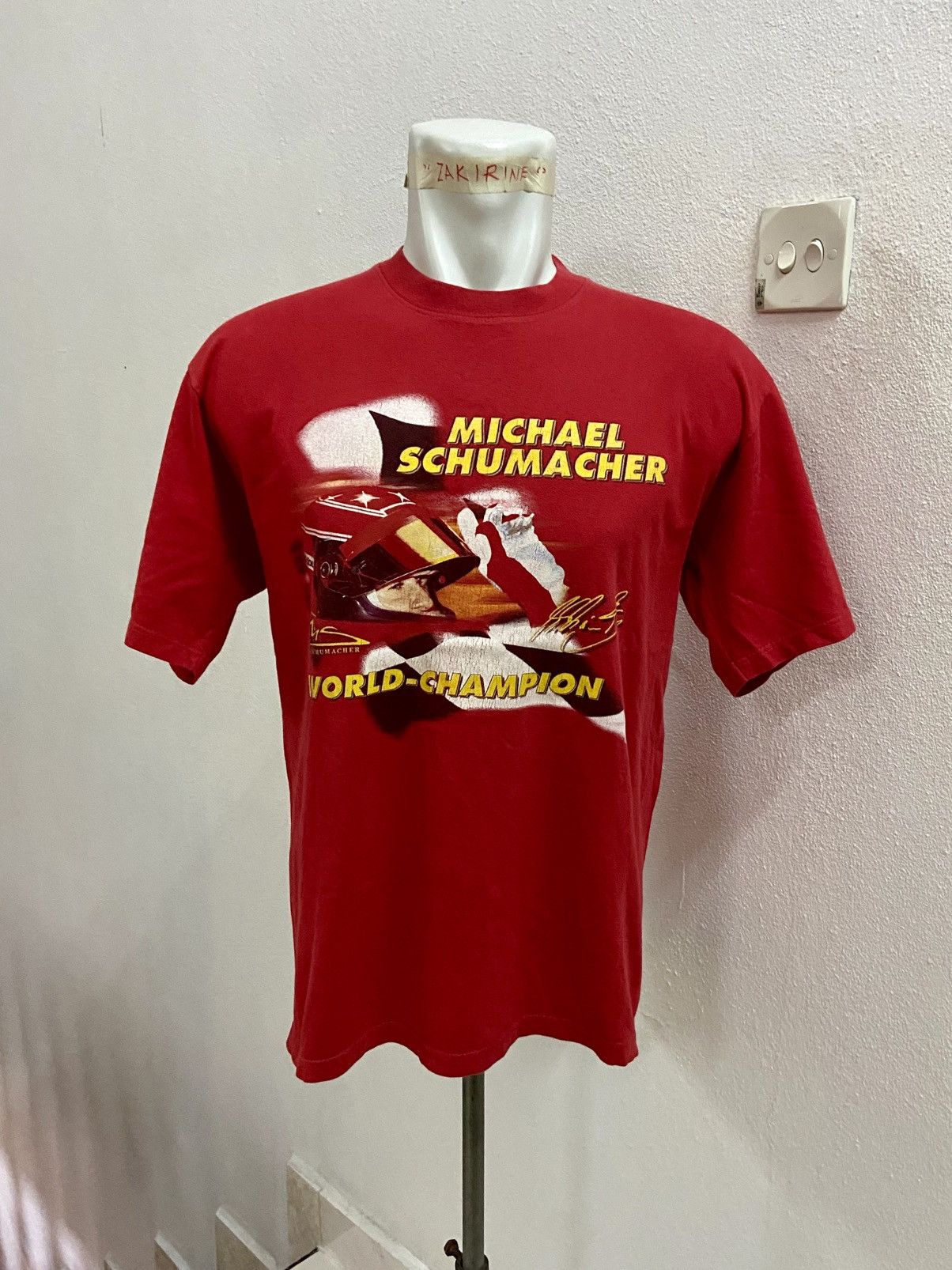 Japanese Brand MICHAEL SCHUMACHER WORLD CHAMPION SIGNED TEE Size US M / EU 48-50 / 2 - 1 Thumbnail