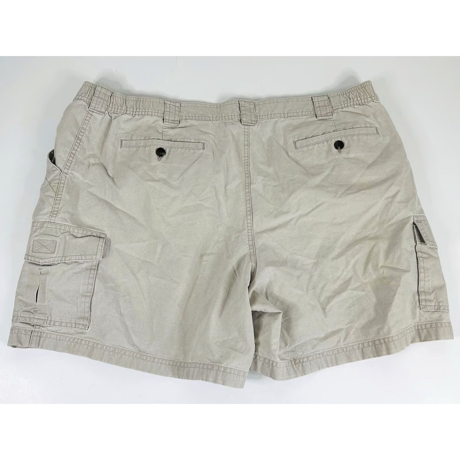 Vintage LL Bean Cargo Shorts Light Beige 100% Cotton 42 x 6 Flex Waist Casual Outdoors Men Size US 42 / EU 58 - 3 Thumbnail