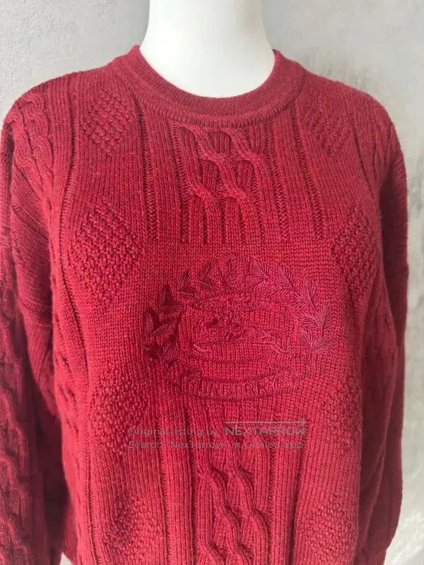 Burberry Burberry Wine Red Wool Long Sleeve Sweater. Size M / US 6-8 / IT 42-44 - 3 Thumbnail