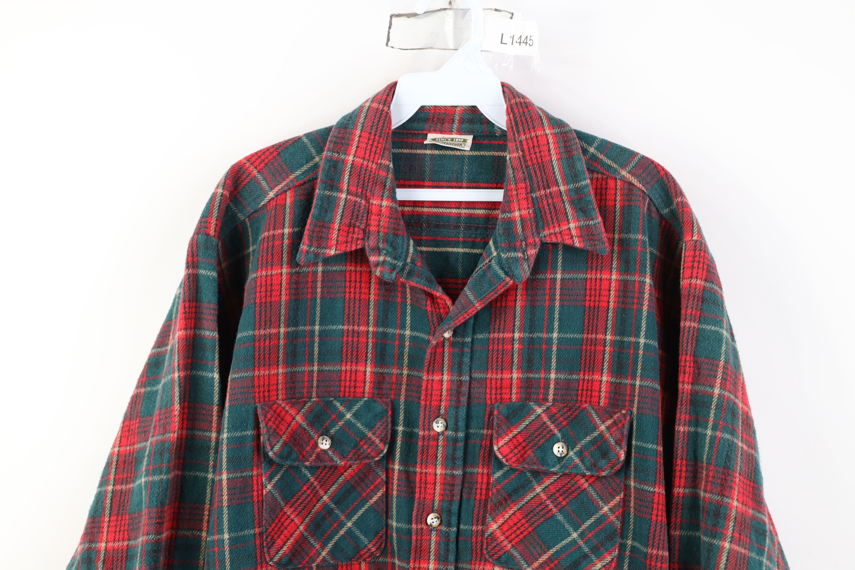 FiveBrother Vintage 90s Five Brother Heavyweight Button Shirt Plaid USA Size US XL / EU 56 / 4 - 2 Thumbnail