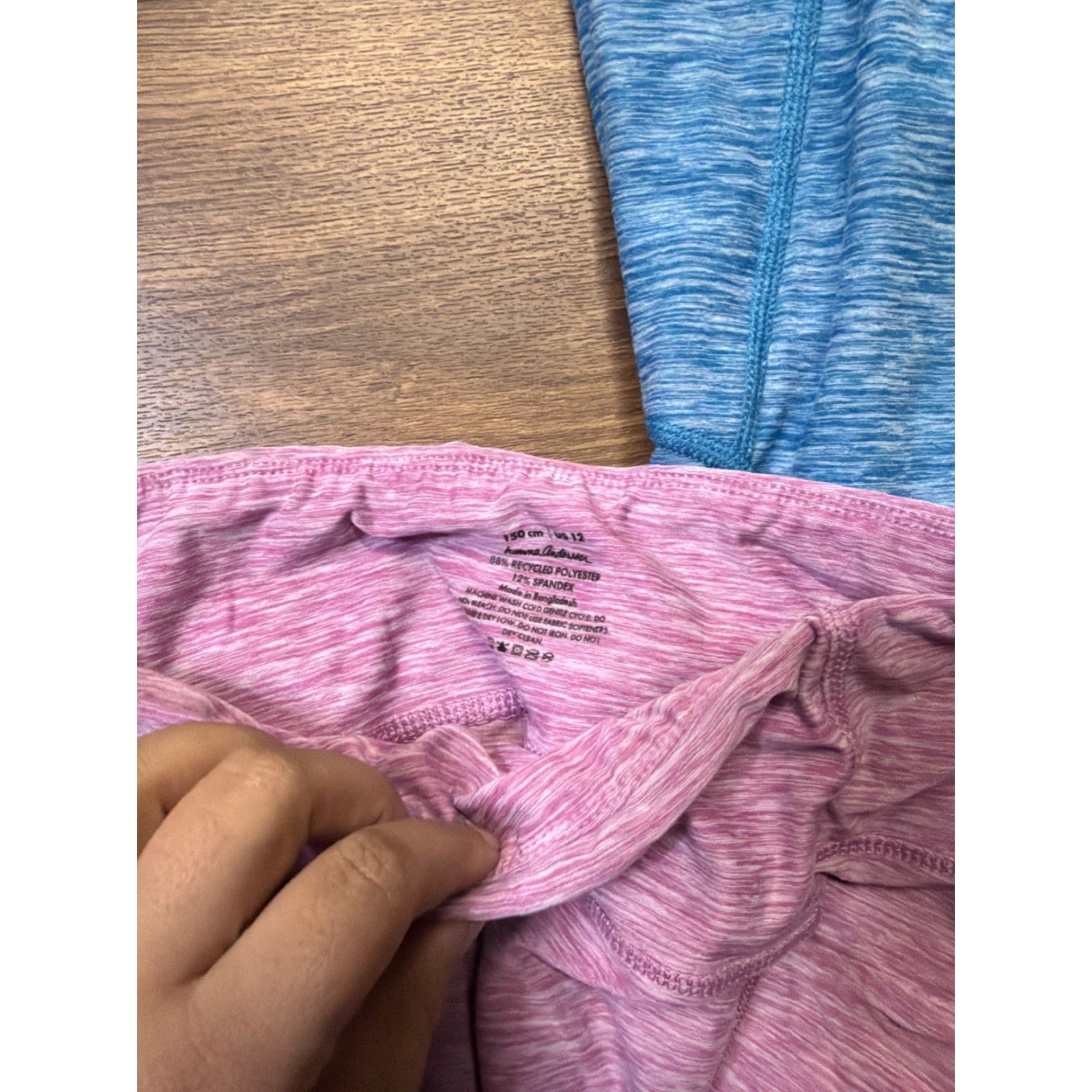 Vintage Hanna Andersson Women's Leggings Yoga Blue and Pink Stretch Lot of 2 Size 12 Size 34" / US 12 / IT 48 - 2 Thumbnail