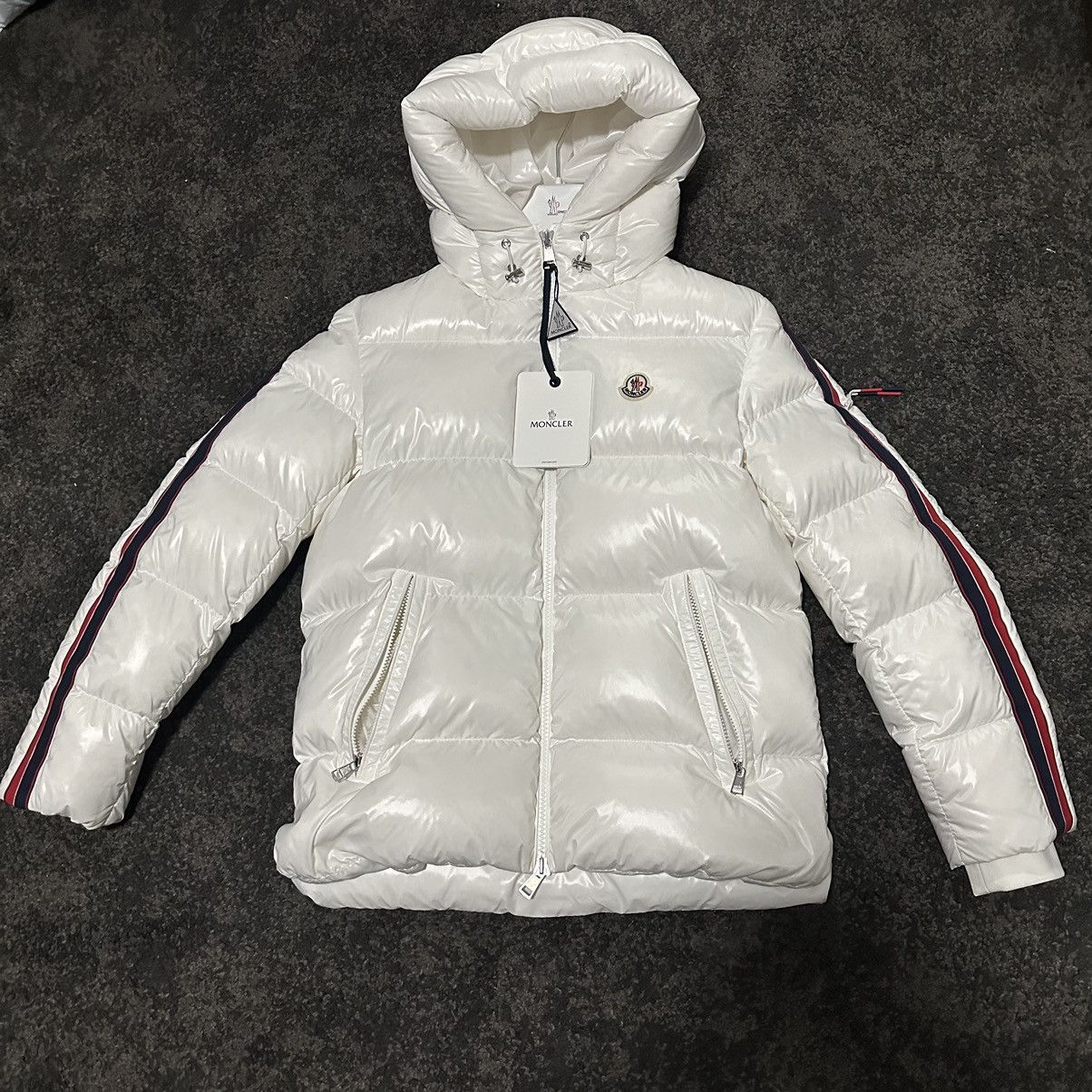 image of Moncler Dincer Down Jacket in White, Men's (Size Small)