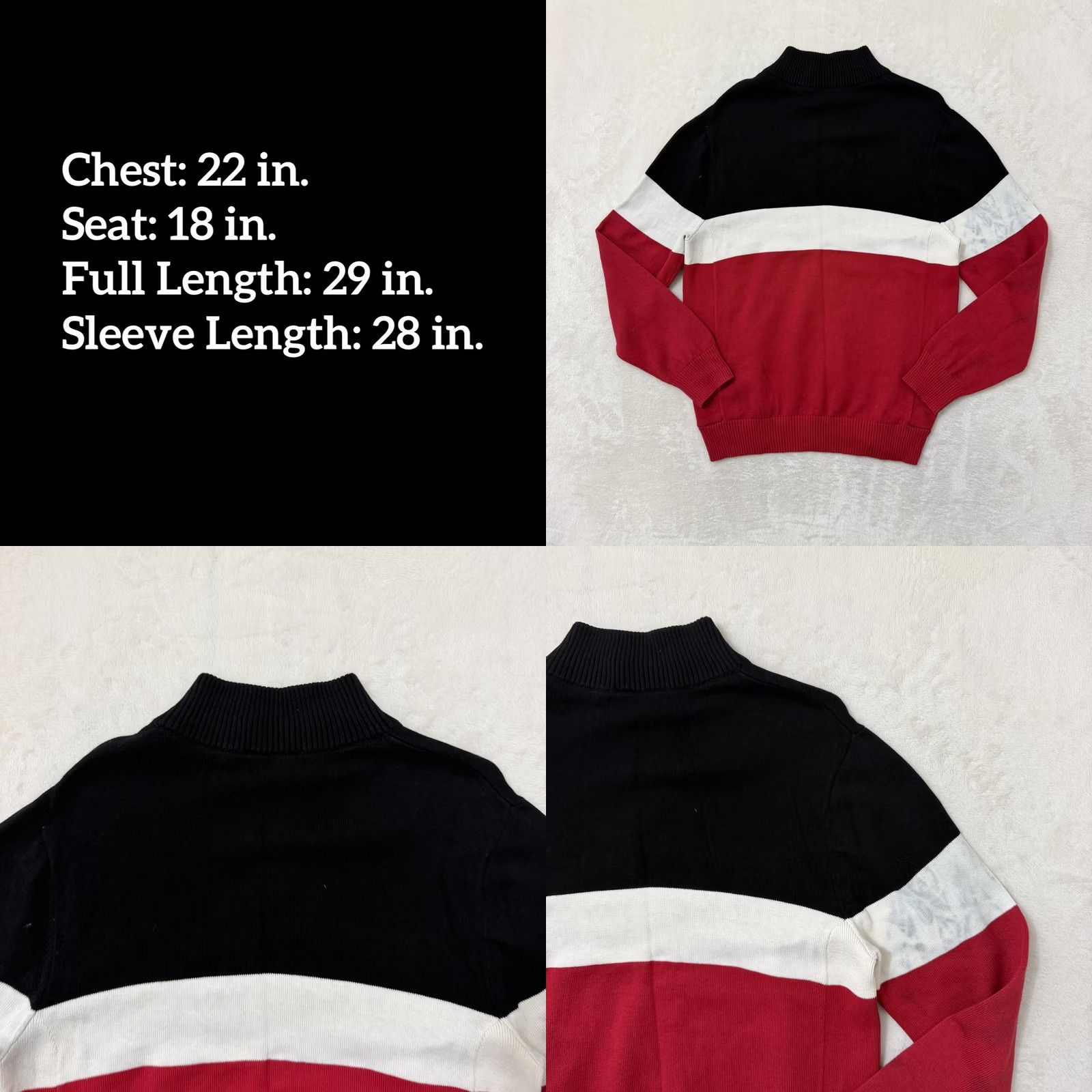 Harley Davidson Harley-Davidson Sweater Men Large Multicolor 1/4 Zip Mock Neck Knit Graphic Print Striped Long Sleeve Size US L / EU 52-54 / 3 - 8 Thumbnail