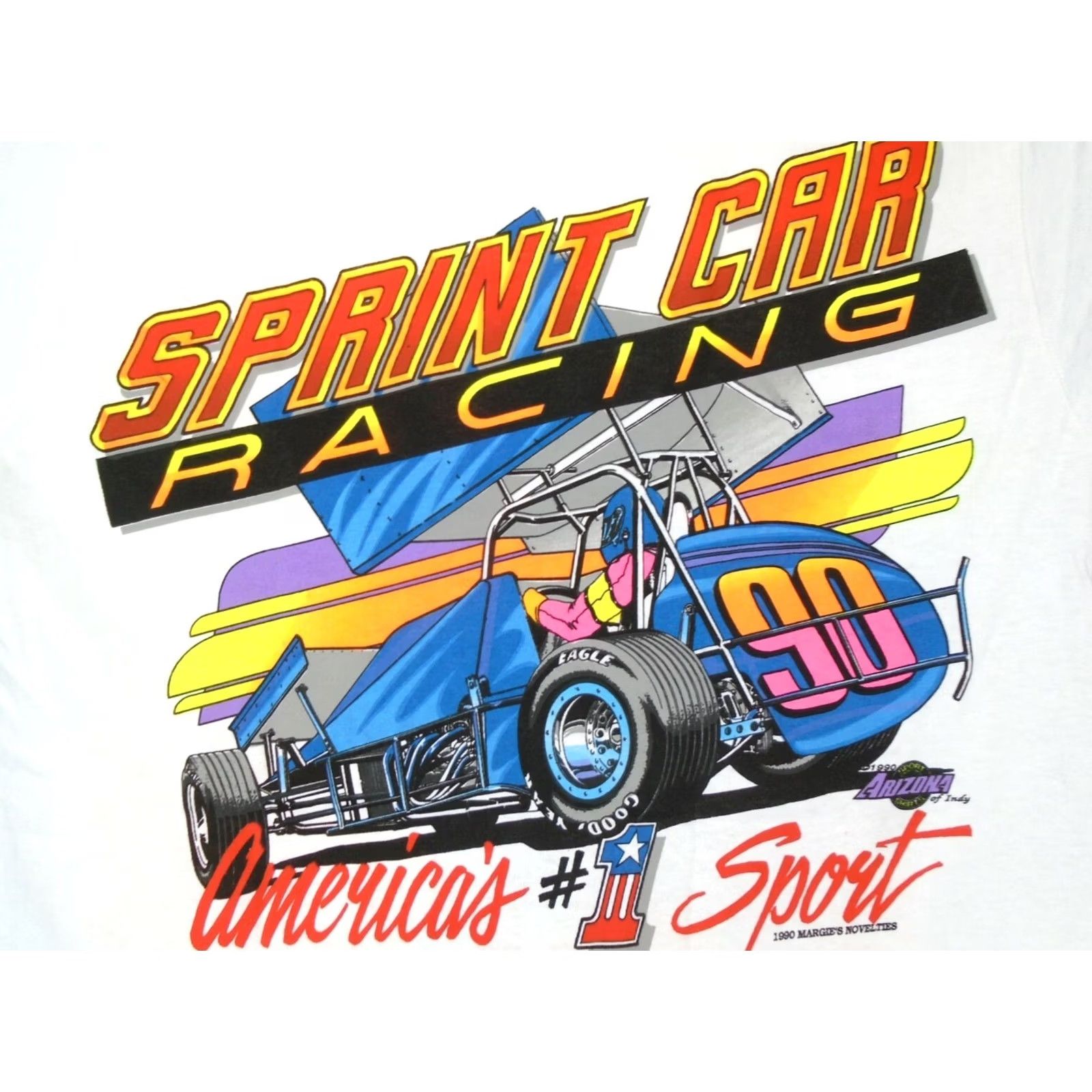 Fruit Of The Loom VINTAGE 80s SPRINT CAR RACING T-Shirt S/M MUD SWEAT GEARS single stitch cartoon Fruit of the Loom Cotton Men Size US S / EU 44-46 / 1 - 5 Thumbnail