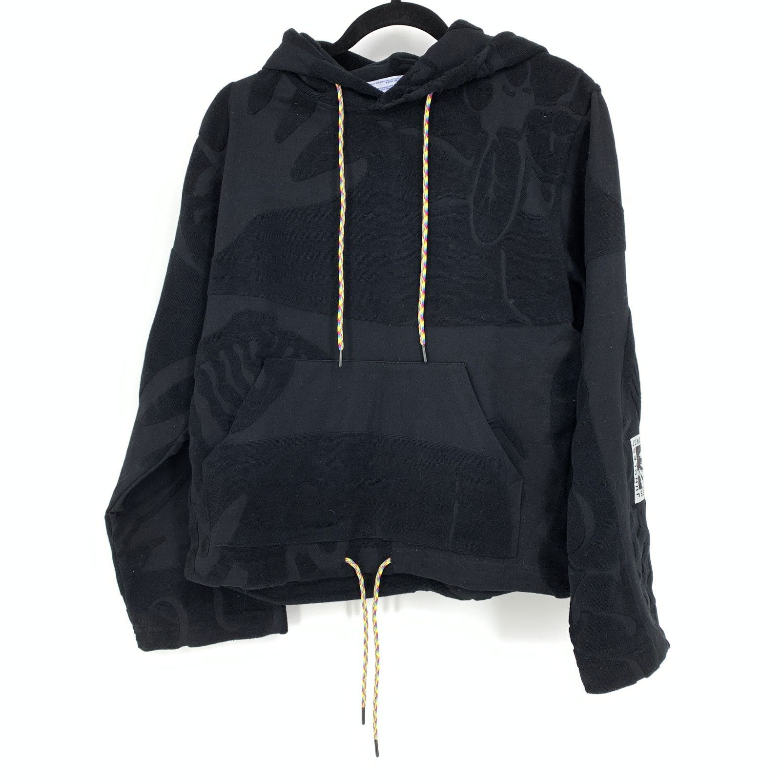 Jungles Jungles Towelling Hoodie Sweatshirt Mens S Black Terry Cloth Size US S / EU 44-46 / 1 - 1 Thumbnail