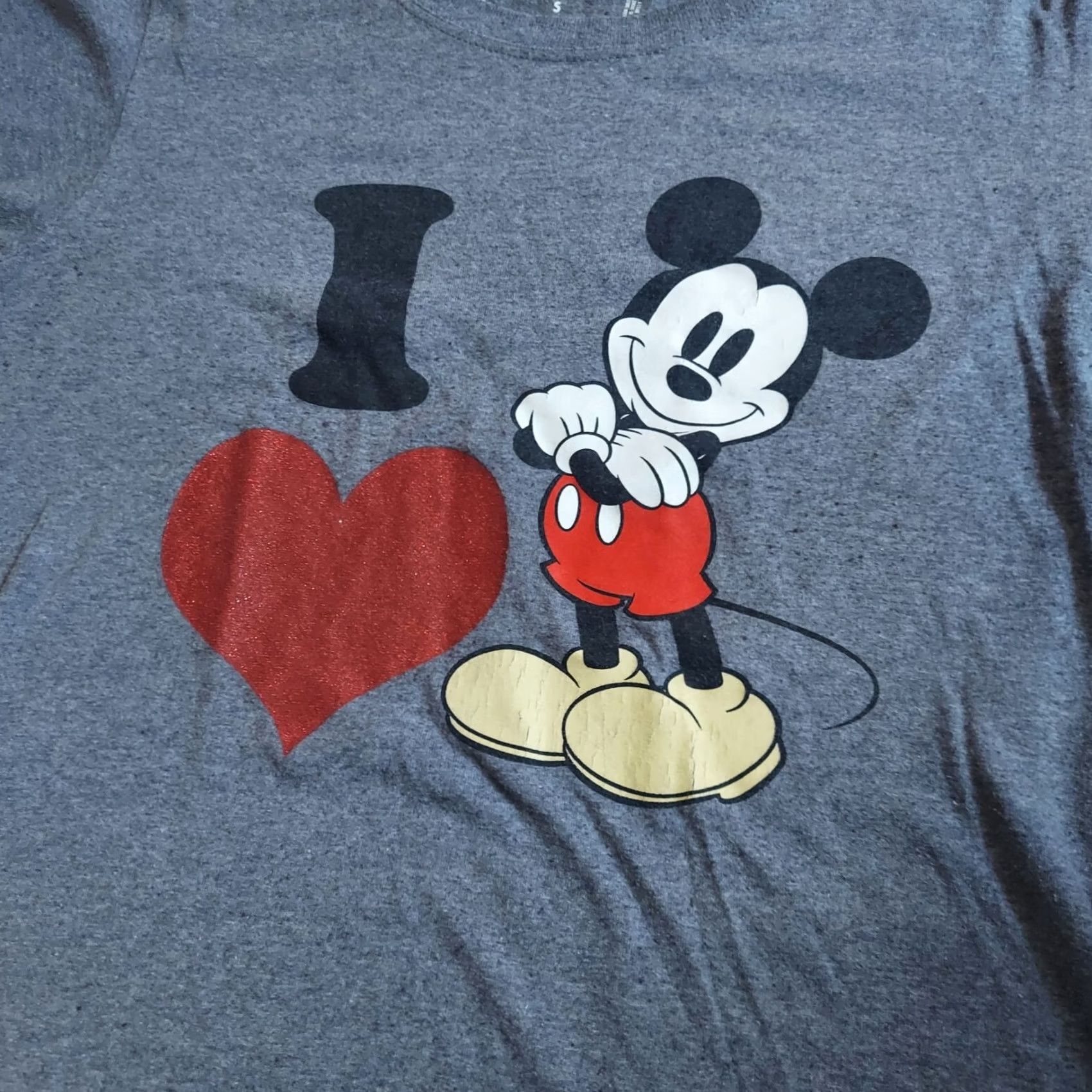 Disney Disney Shirt Womens Small Gray I Heart Mickey Mouse Logo Short Sleeve Crew Neck Casual Womens Small Gray Disney Shirt Size S / US 4 / IT 40 - 2 Thumbnail