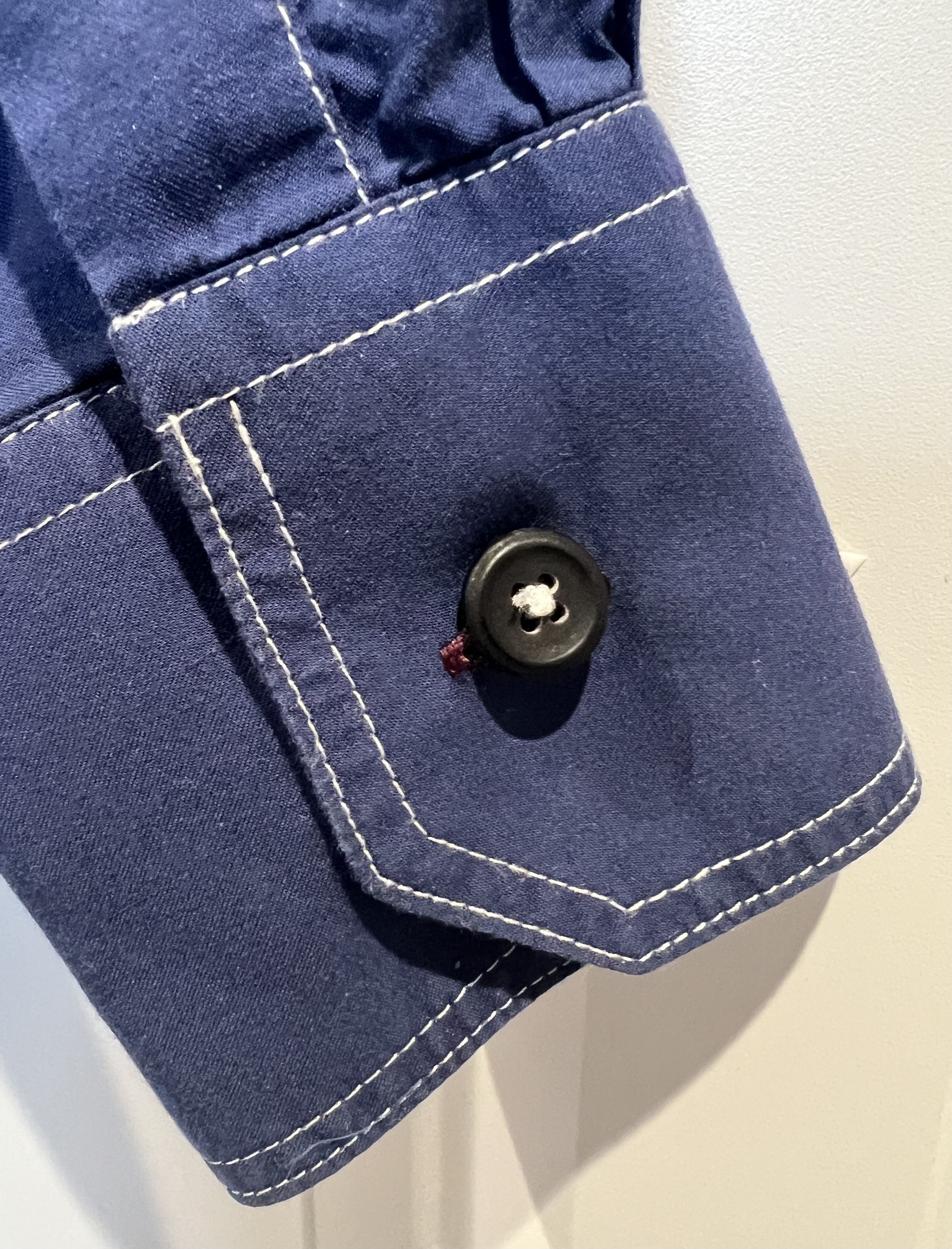 Paul Smith Navy long-sleeve shirt with white contrast stitch Size US M / EU 48-50 / 2 - 5 Thumbnail