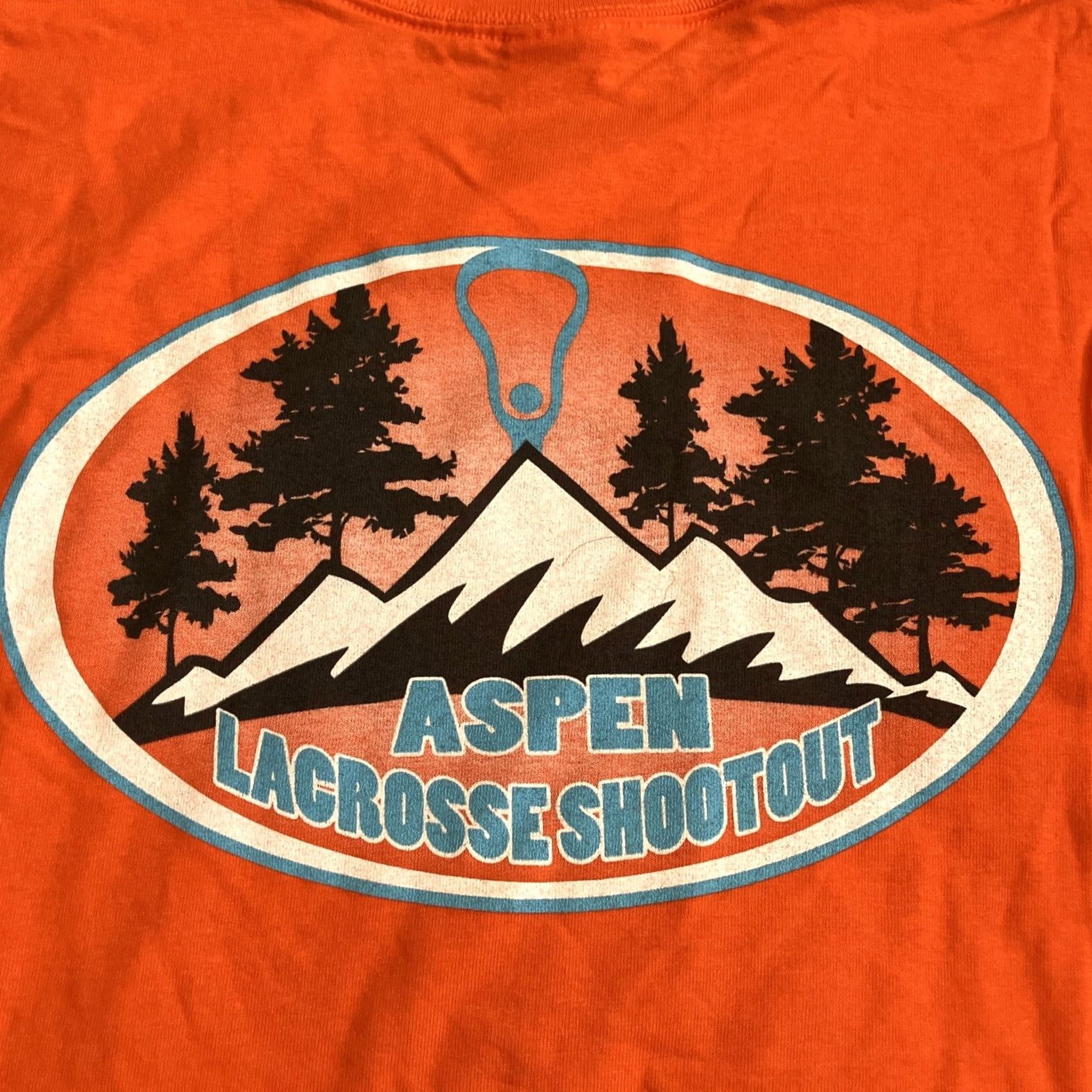 Gildan VINTAGE Gildan Shirt XL Orange Aspen Lacrosse Shootout Double Sided T NWOT Men Size US XL / EU 56 / 4 - 5 Thumbnail
