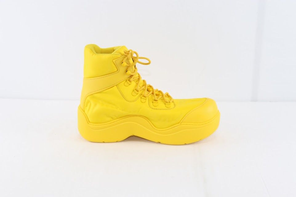 Bottega Veneta o1rshd1 Puddle Bomber Fabric Boots in Egg Yolk Color Size US 11 / EU 44 - 4 Thumbnail