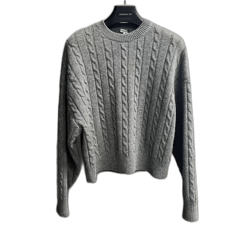 Loewe Loewe Gray Cable Knit Long Sleeve Sweater Size US S / EU 44-46 / 1 - 1 Thumbnail