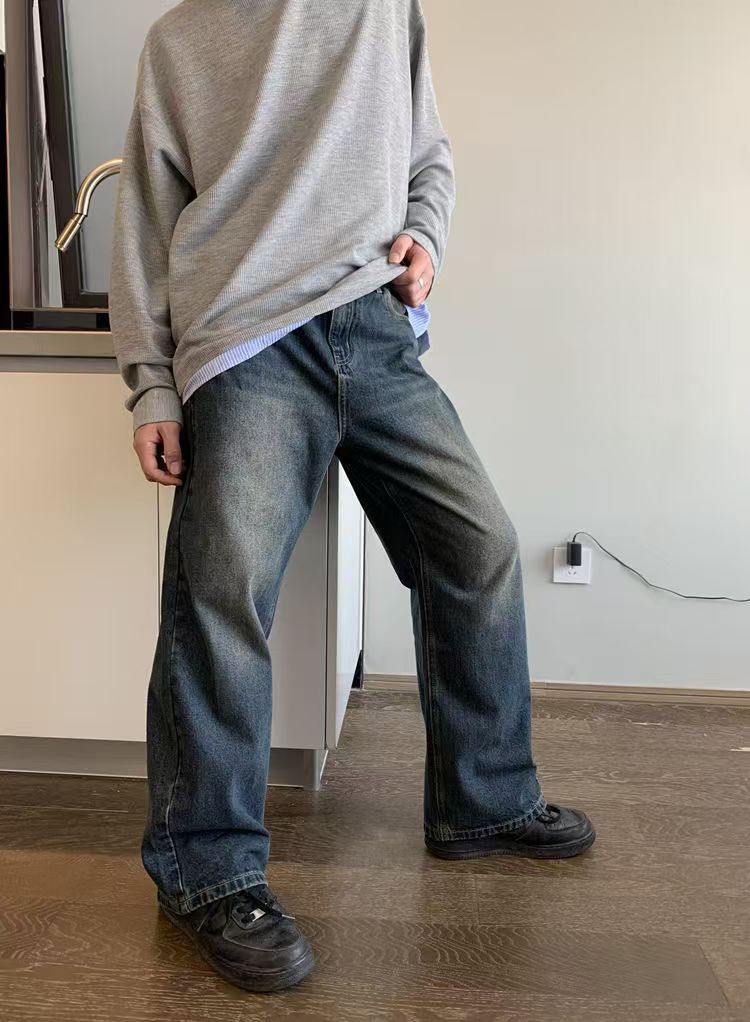 Japanese Brand × Jean Blue washed distressed straight jeans y2k Size US 32 / EU 48 - 2 Thumbnail