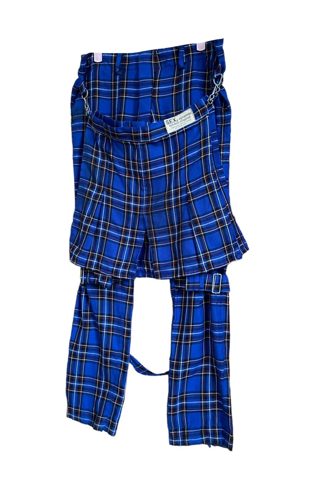 If Six Was Nine × Le Grande Bleu (L.G.B.) × Seditionaries Sexy Dynamite London Original Tartan Bondage Pant With Skirt Size US 33 - 2 Thumbnail