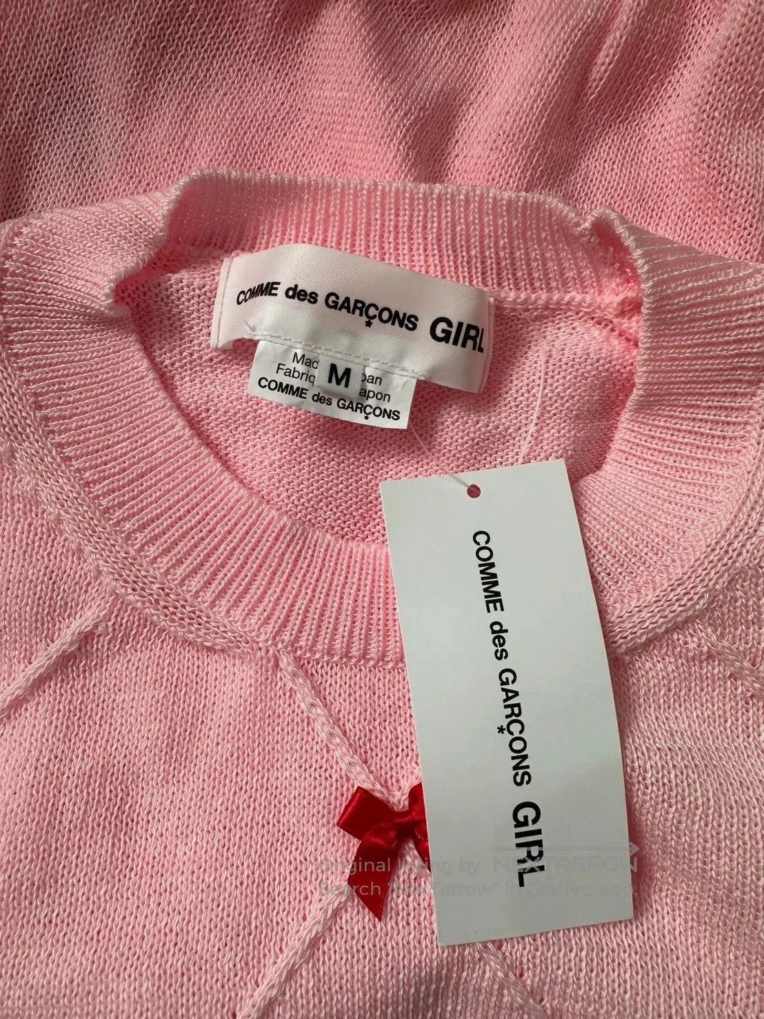 Comme des Garcons COMME des GARÇONS Pink Bow Knit Sweater. Size US XS / EU 42 / 0 - 6 Thumbnail