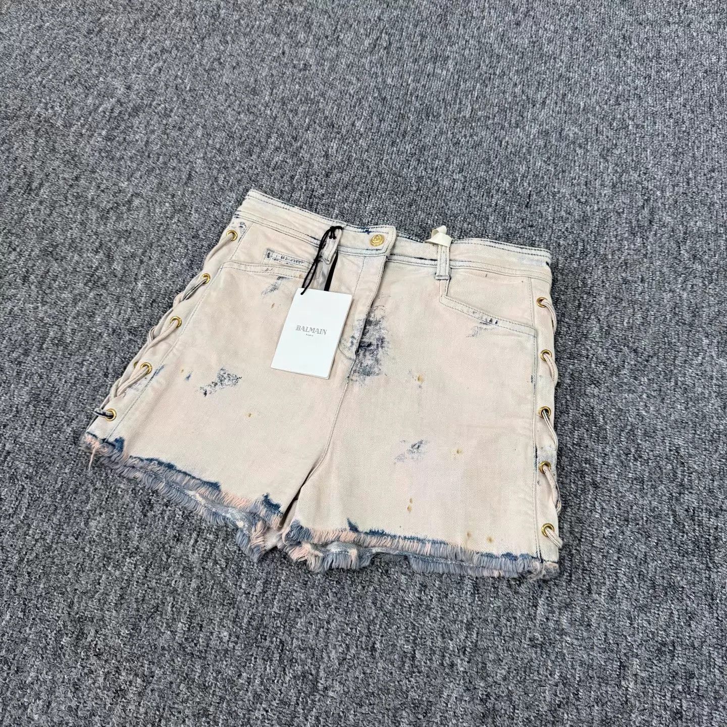 Balmain Balmain Distressed Denim Shorts 38 New with Tags Size 26" / US 2 / IT 38 - 3 Thumbnail