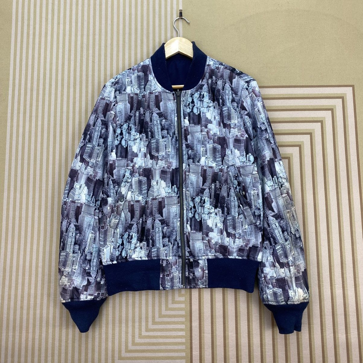 Japanese Brand 🫶 Dean & McQueen Bomber city print reversible bomber jacket Size US M / EU 48-50 / 2 - 1 Thumbnail