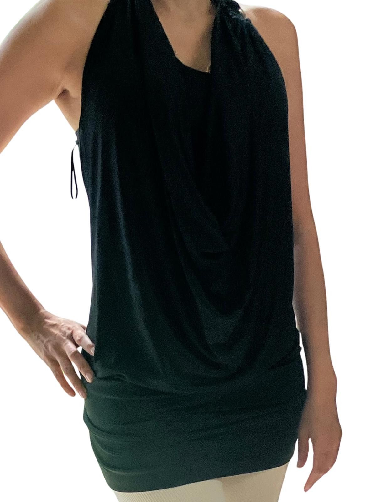 Other Mapalé Black Halter Draped Top Open Back Stretch Size XL / US 12-14 / IT 48-50 - 5 Thumbnail