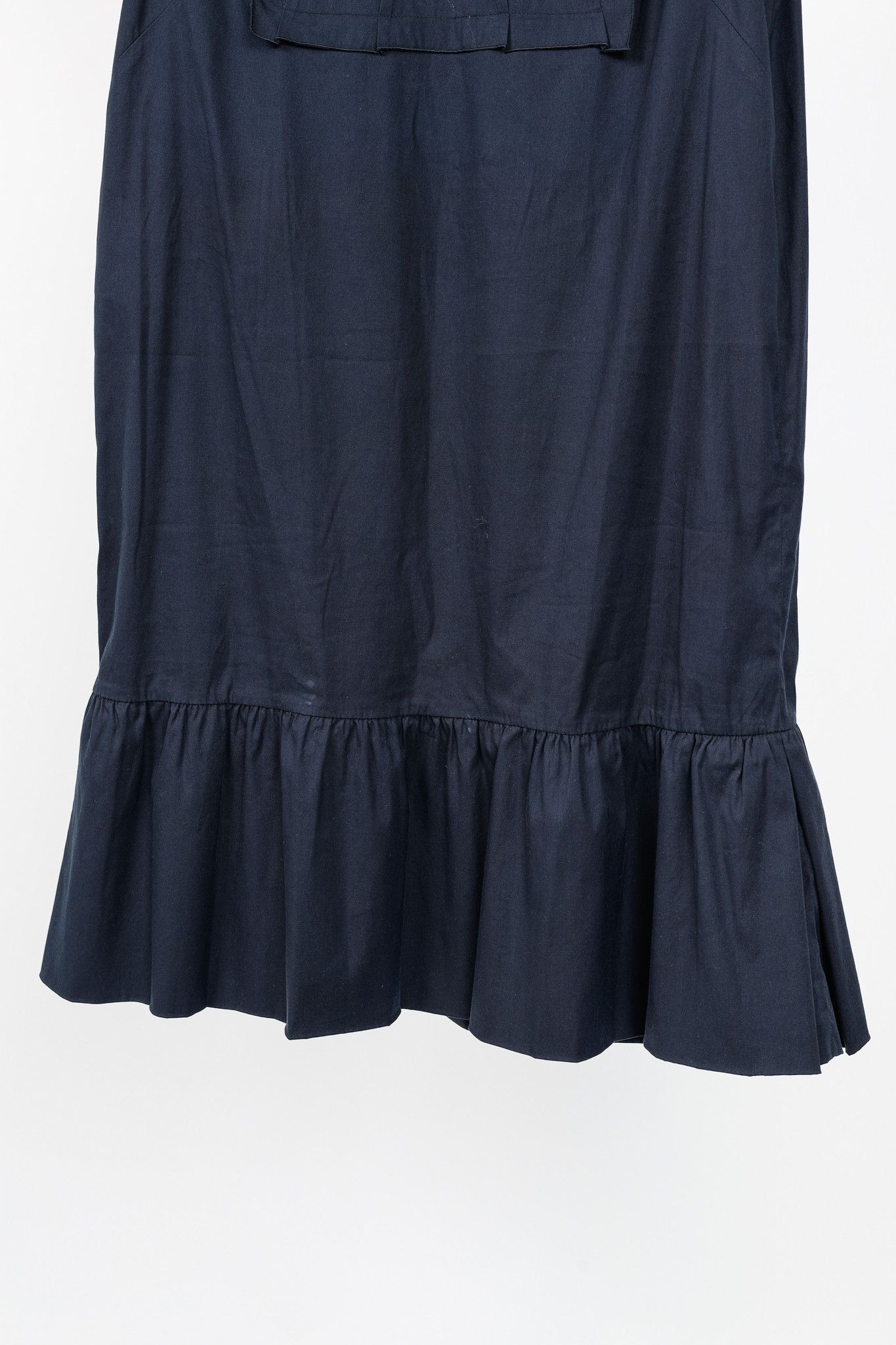 Miu Miu Miu Miu Navy Cotton Ruffled-Hem Mini Dress Size S / US 4 / IT 40 - 6 Thumbnail