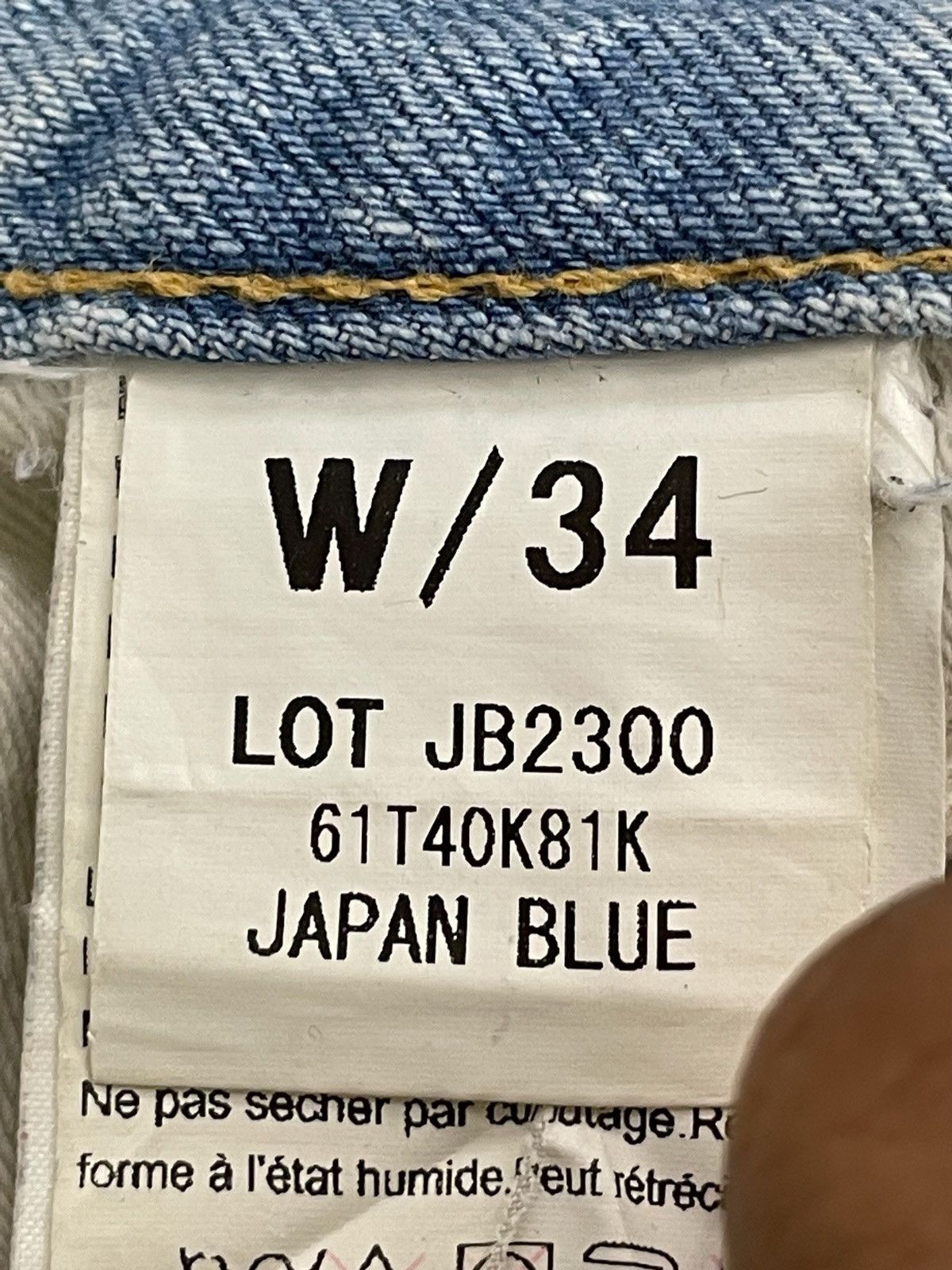 Japan Blue × Japanese Brand Japan Blue Stretch Denim Knotwood Bug Indigo Distress Design Size US 34 / EU 50 - 19 Thumbnail