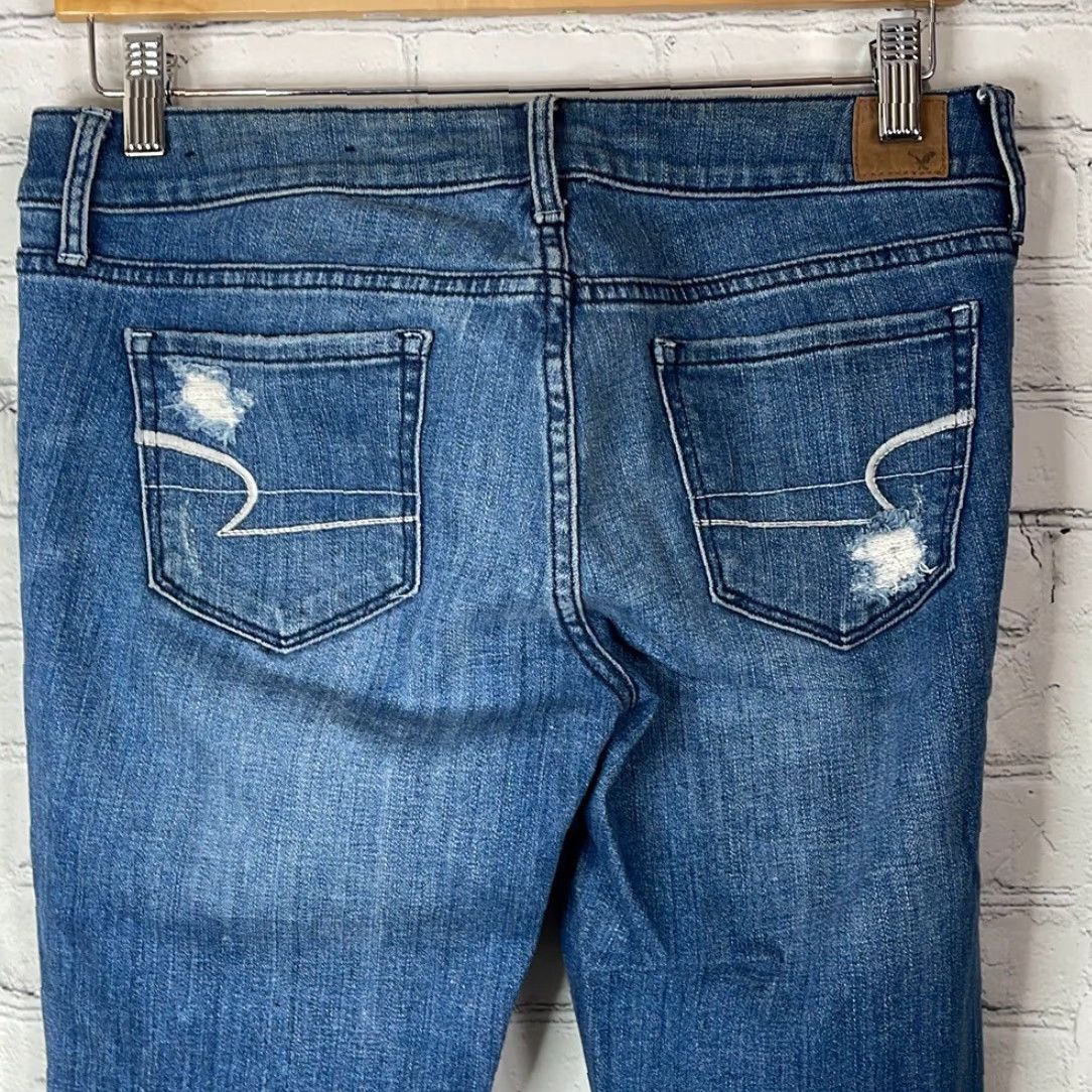 Vintage VINTAGE American Eagle Jeans Women Skinny Destroyed Distressed Size 8 Blue Size 30" / US 8 / IT 44 - 3 Thumbnail