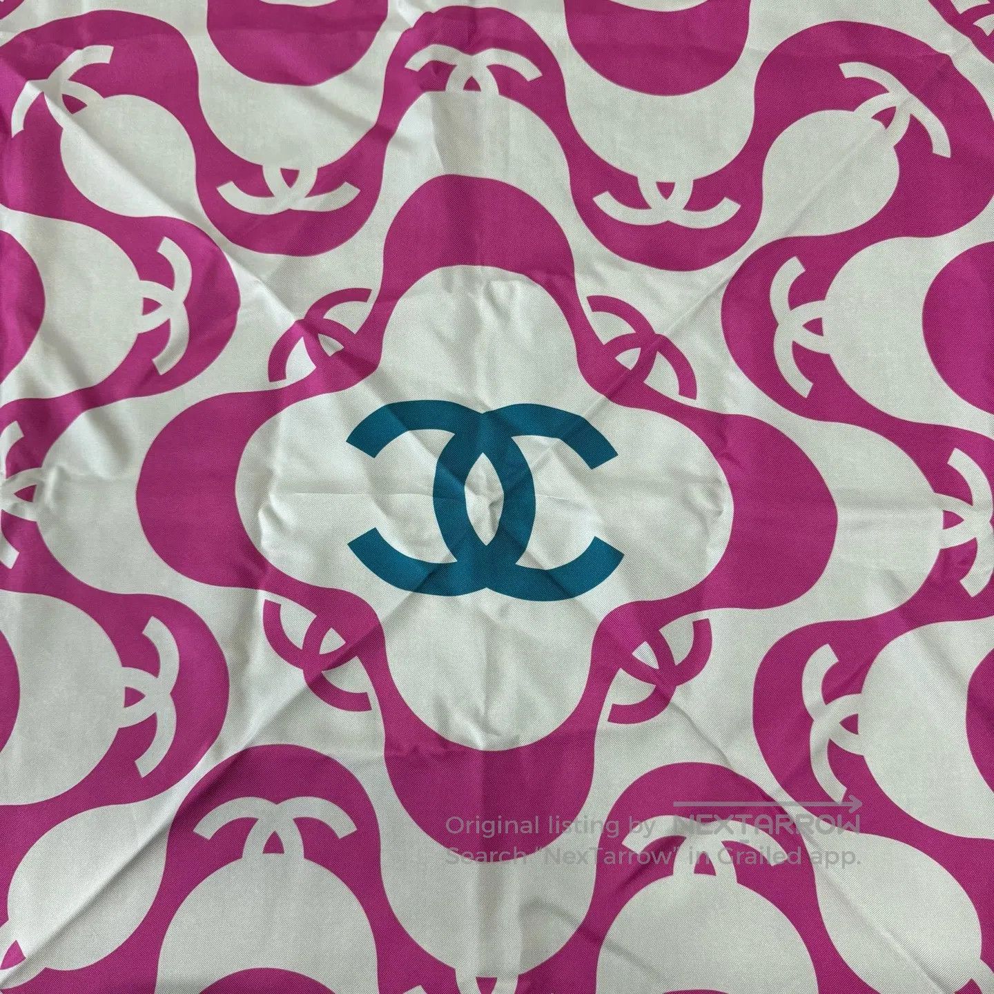 Chanel Chanel White and pink pattern Double C scarf| Size ONE SIZE - 3 Thumbnail