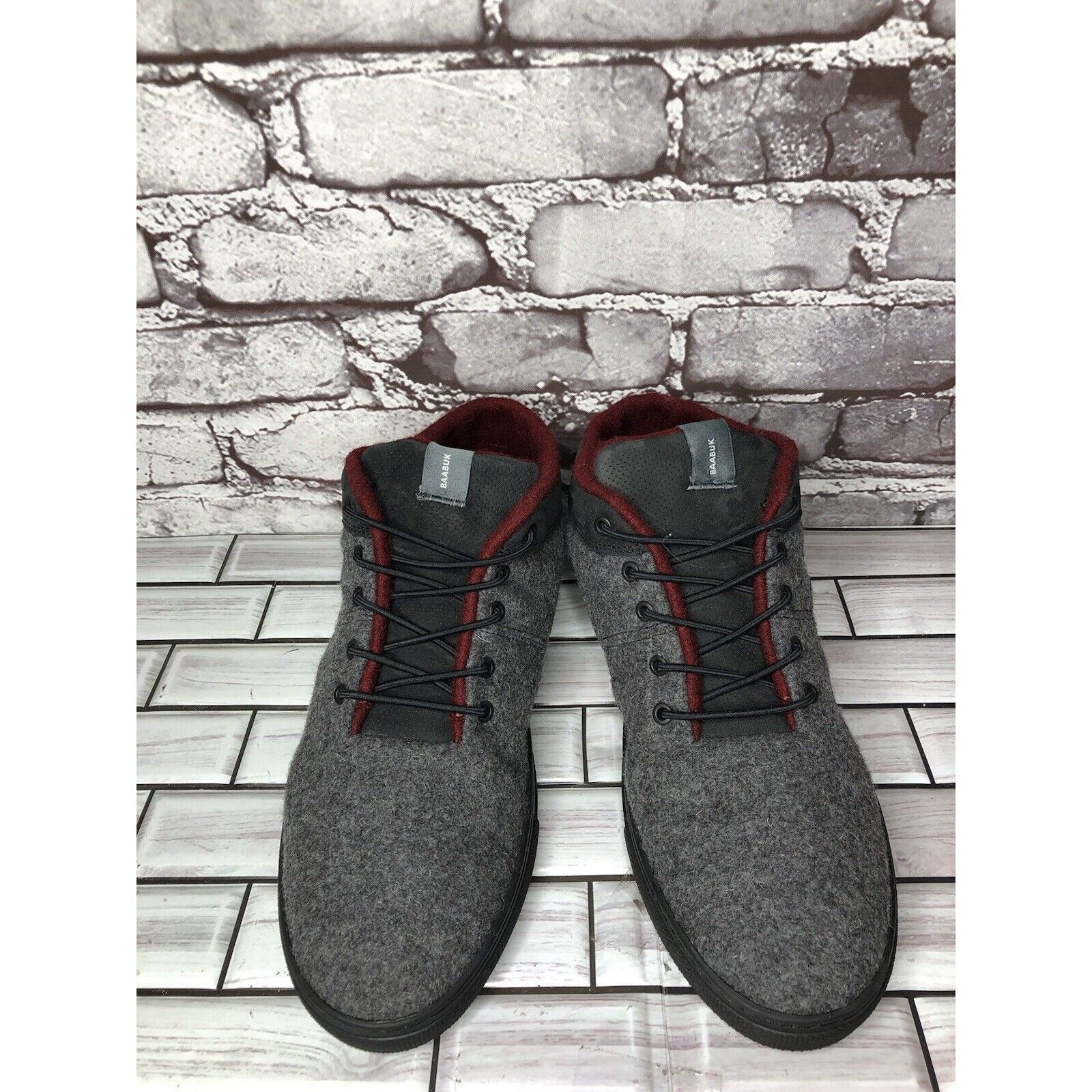 Other Baabuk Sky Wooler Gray High Top Wool Fabric Sneakers Shoes M Size US 9 / EU 42 - 12 Thumbnail