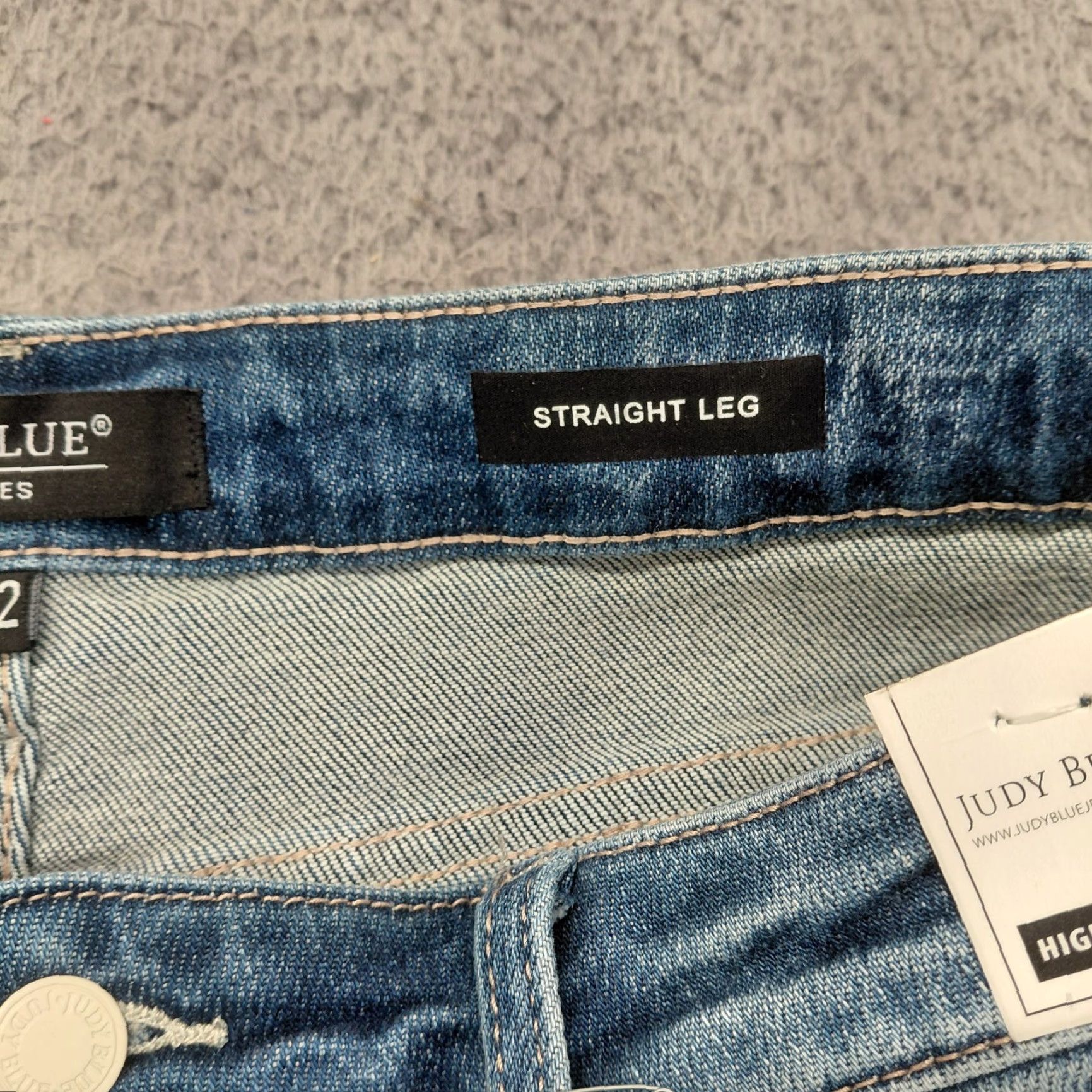 Vintage Judy Blue Jeans Womens Plus 15/32 Blue Denim Straight High Waist Distressed Jeans Size 36" / US 14 / IT 50 - 6 Thumbnail