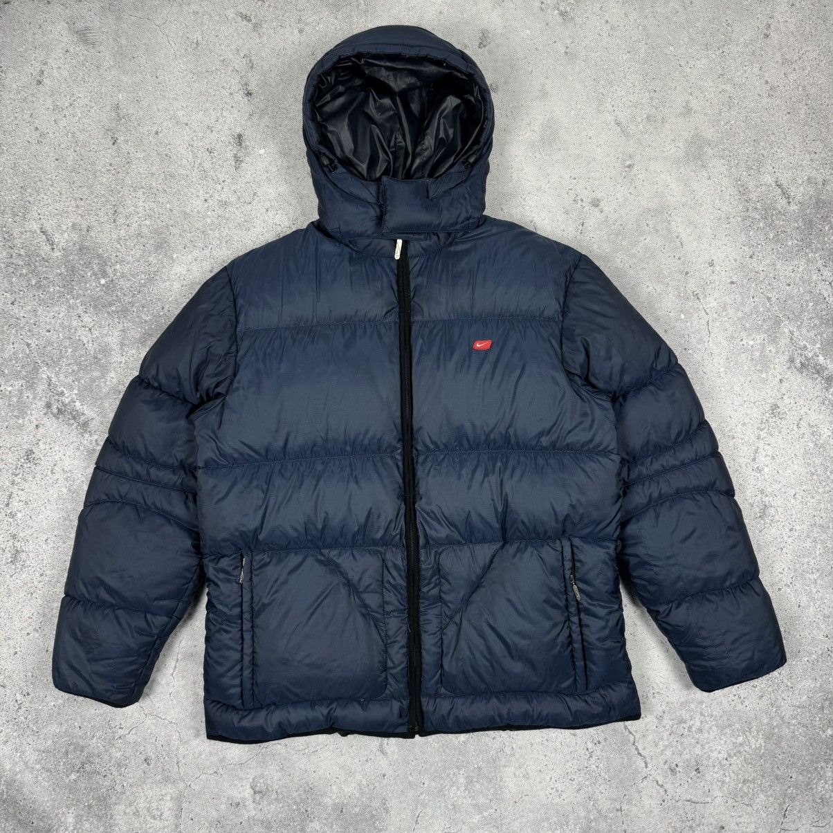 Nike × Vintage Vintage Nike 00’s Hooded Puffer Down Jacket Size US L / EU 52-54 / 3 - 2 Thumbnail