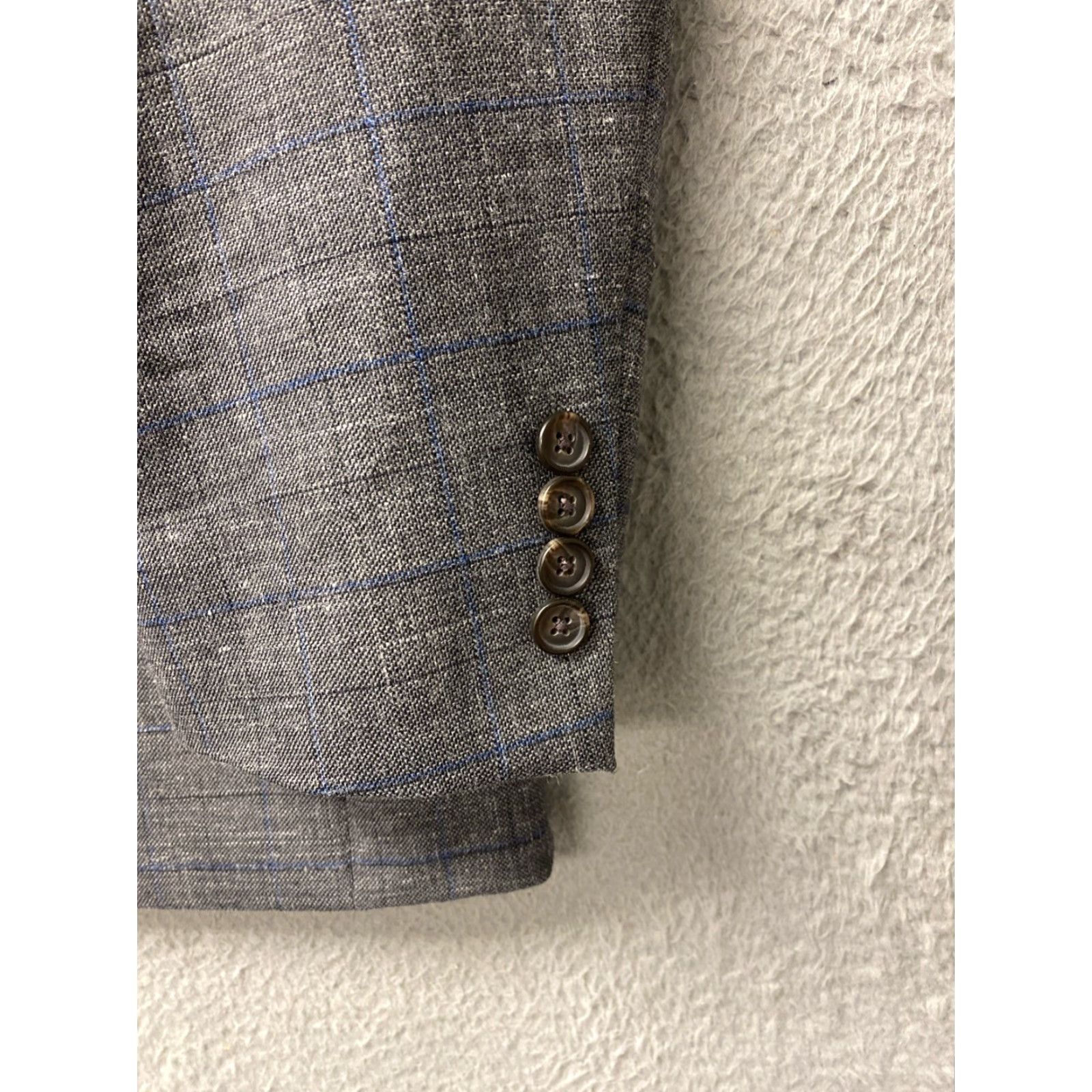 Ralph Lauren Ralph Lauren Blazer Jacket RRL Gray Blue Check 41R Slim Fit Linen Blend Corduroy Men Size 42R - 2 Thumbnail