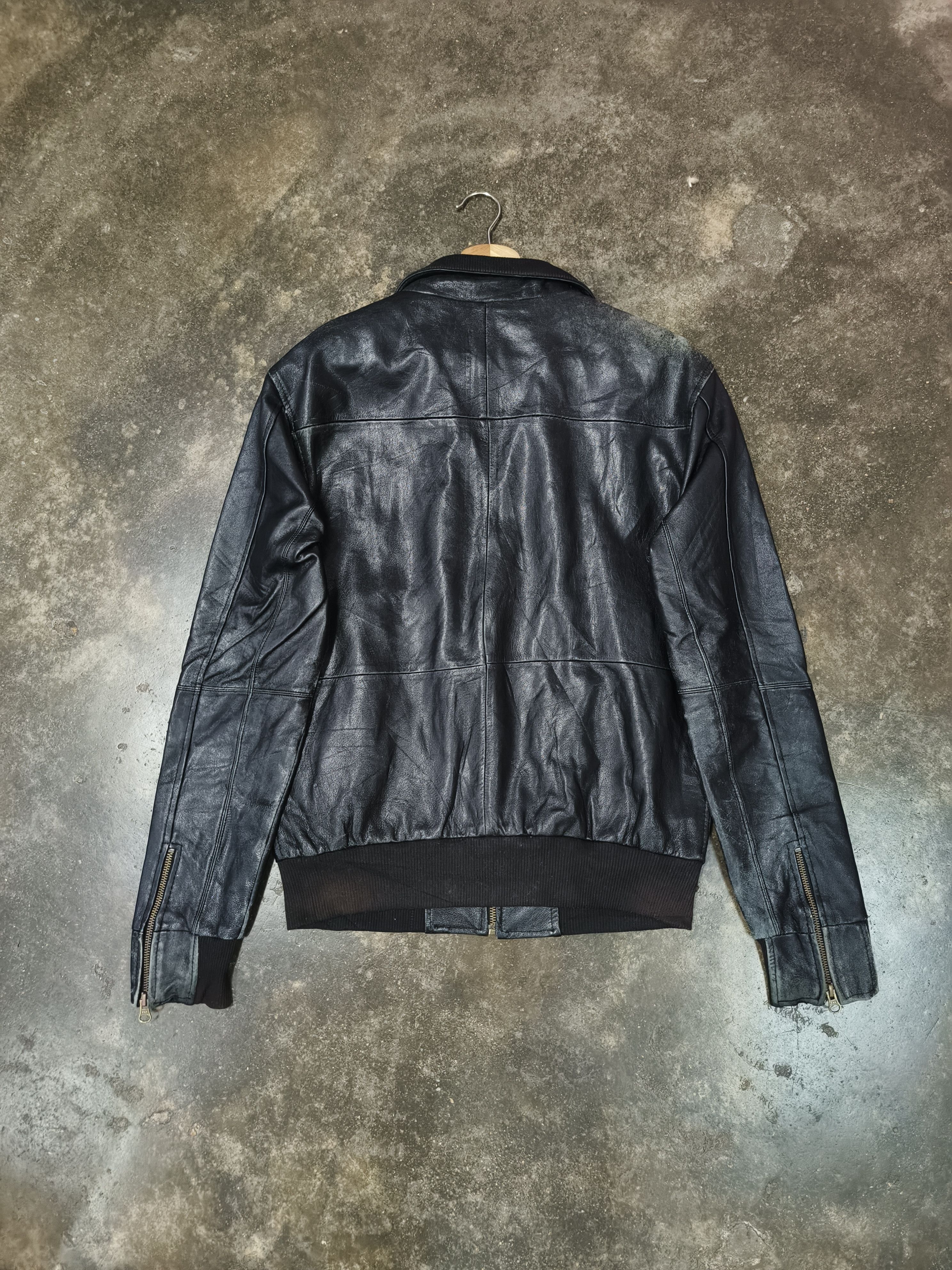 Japanese Brand MONO MART BLACK BIKER RIDING JACKET LEATHER Size US S / EU 44-46 / 1 - 5 Thumbnail