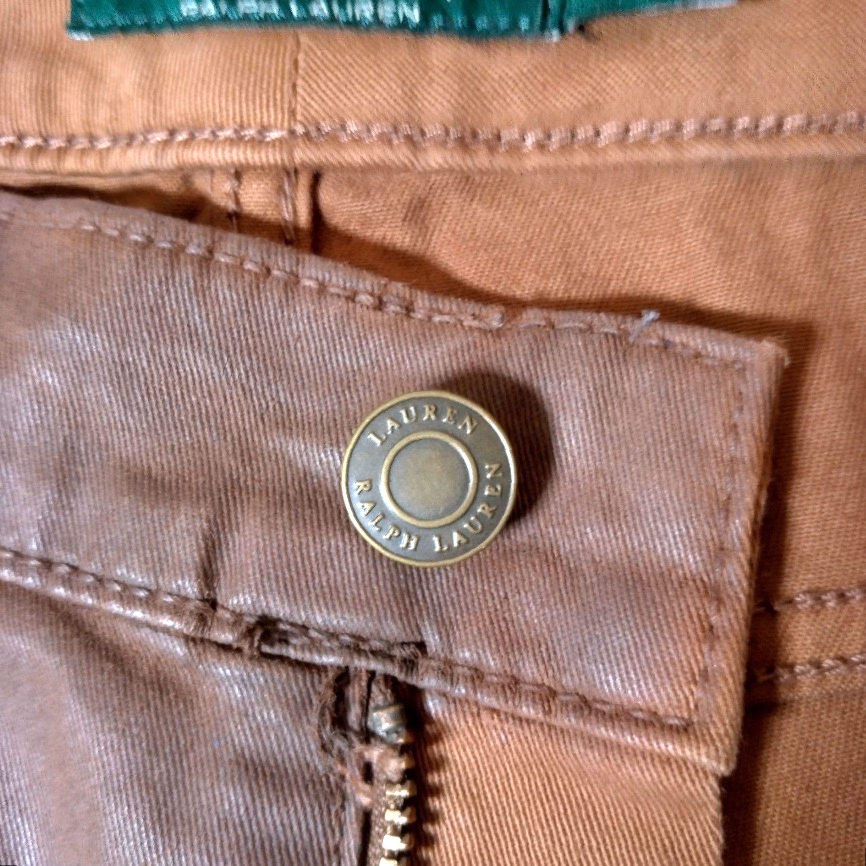 Ralph Lauren VINTAGE Lauren Ralph Lauren Skinny Ankle Pants Size 8 Brown Coated Faux Leather Casual Womens Size 30" / US 8 / IT 44 - 7 Thumbnail